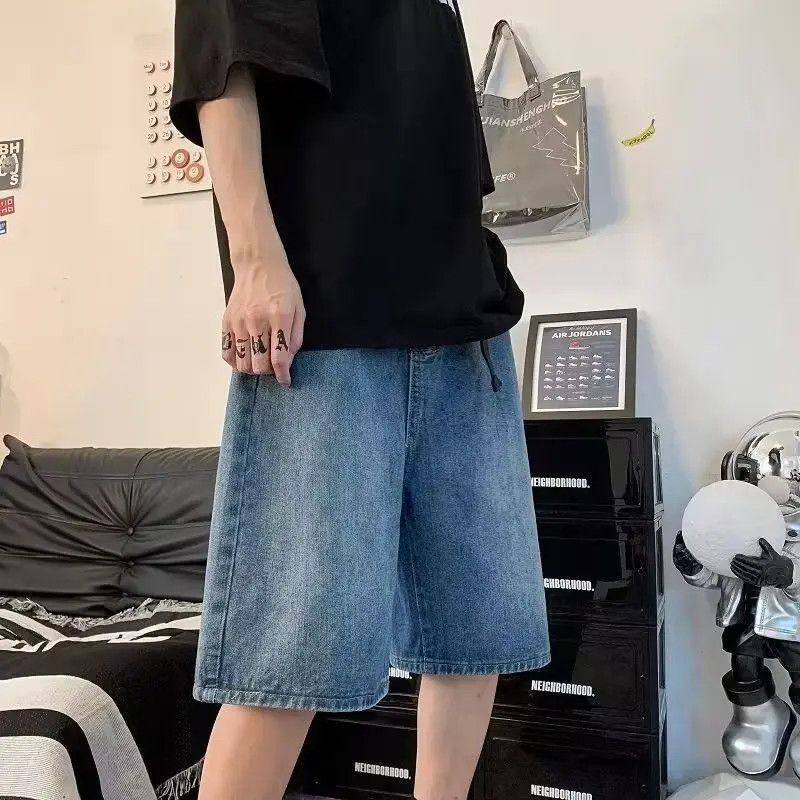 Japanese Brand High street straight tube loose denim shorts Size US 32 / EU 48 - 4 Thumbnail