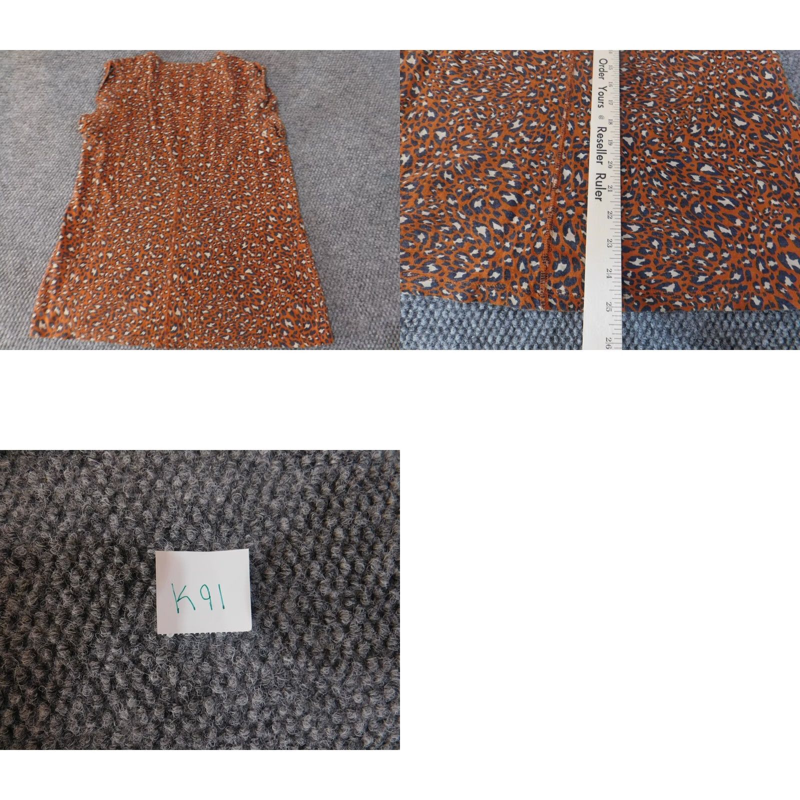 Banana Republic Banana Republic Blouse Women's M Orange Animal Print Sleeveless Crew Neck Knit Cotton Modal Casual Regular Basic Size M / US 6-8 / IT 42-44 - 8 Thumbnail