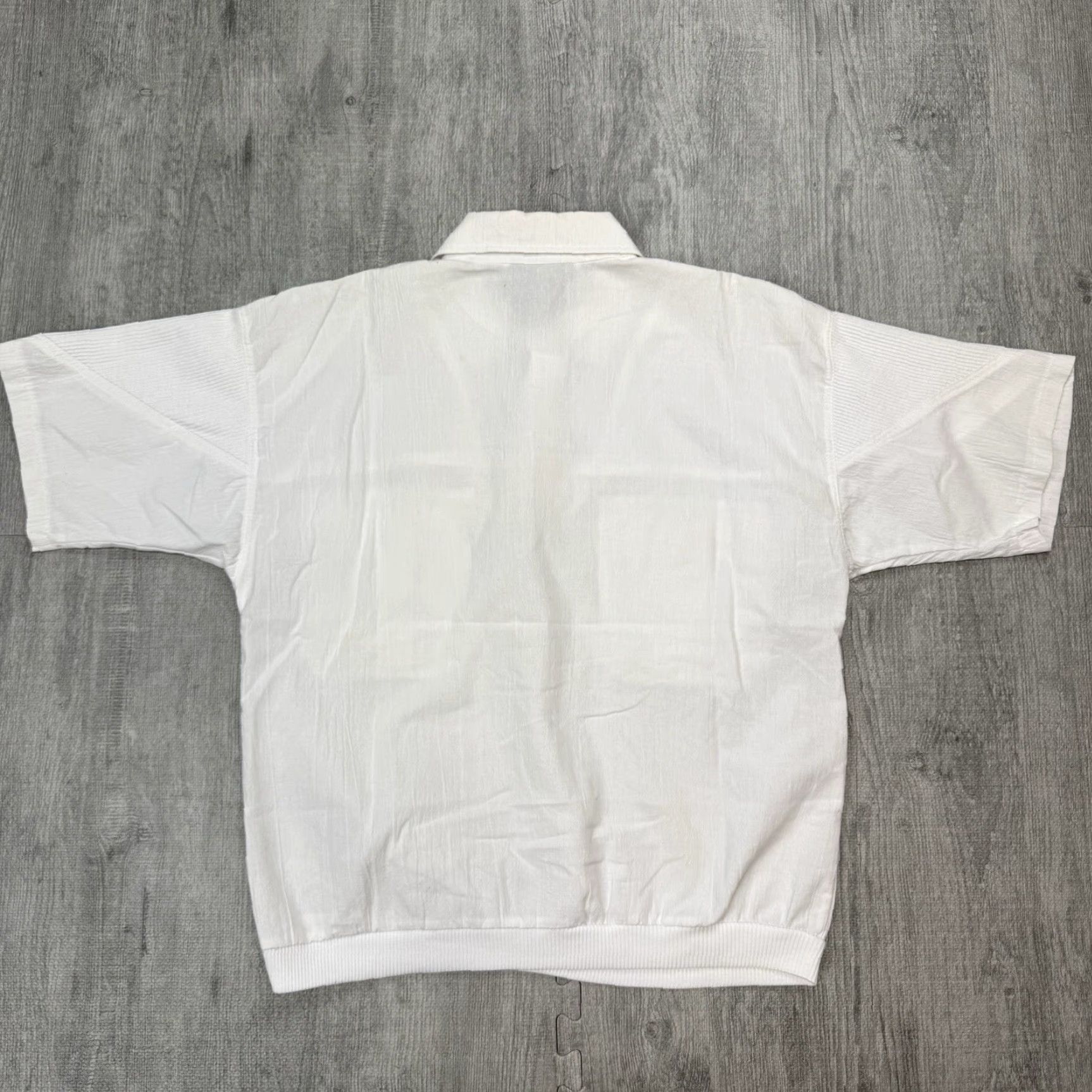 Vintage VINTAGE 80s FORUM Men's White Crepe Short Sleeve Button-Up Shirt Casual Business Formal M Size US M / EU 48-50 / 2 - 5 Thumbnail