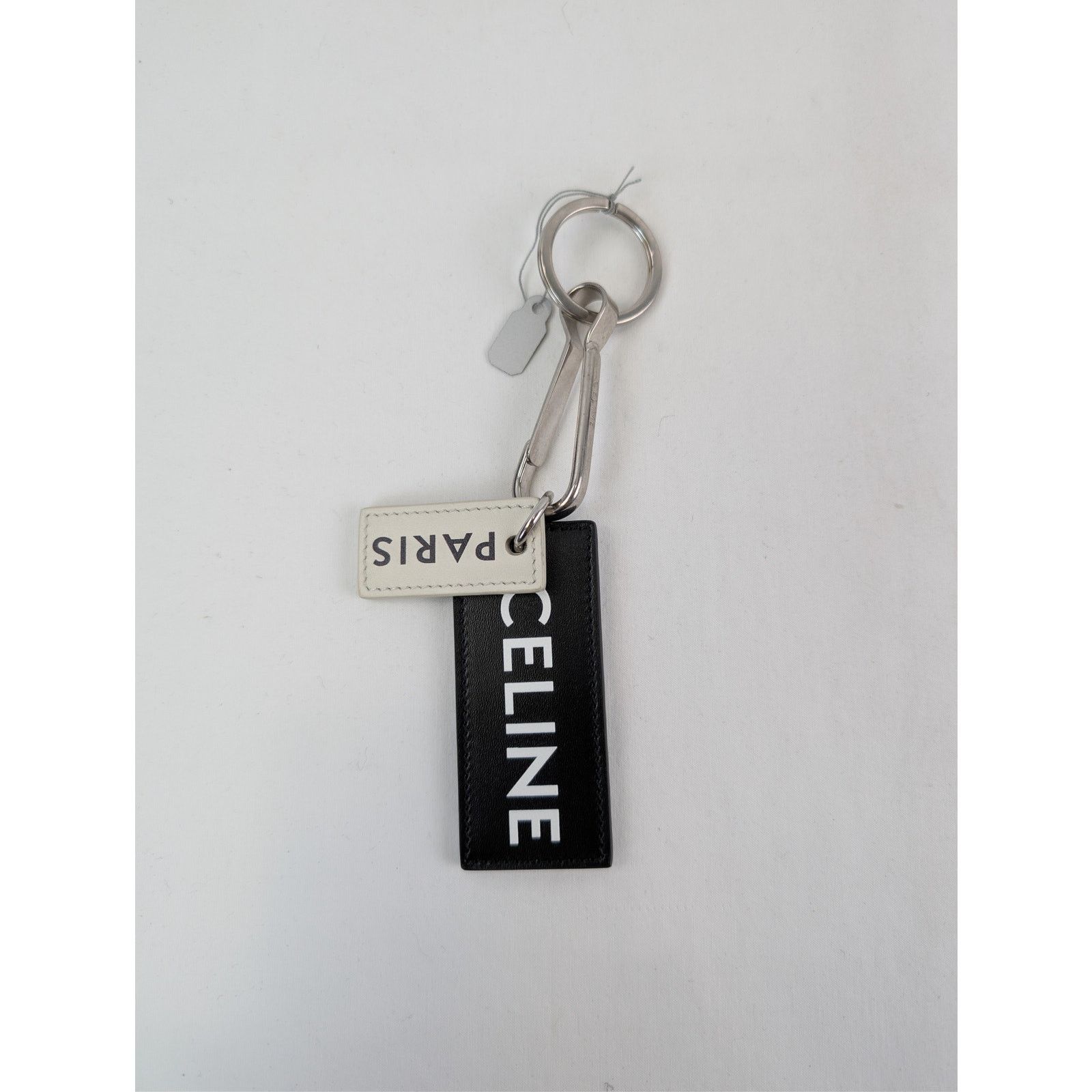 Celine o1rshd1 Size: OS / Paris Tag Keyring in Black / White Size ONE SIZE - 7 Thumbnail