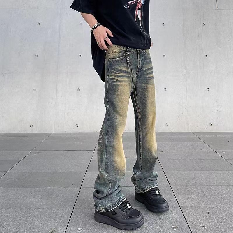 Vintage washed distressed rusty faded jeans