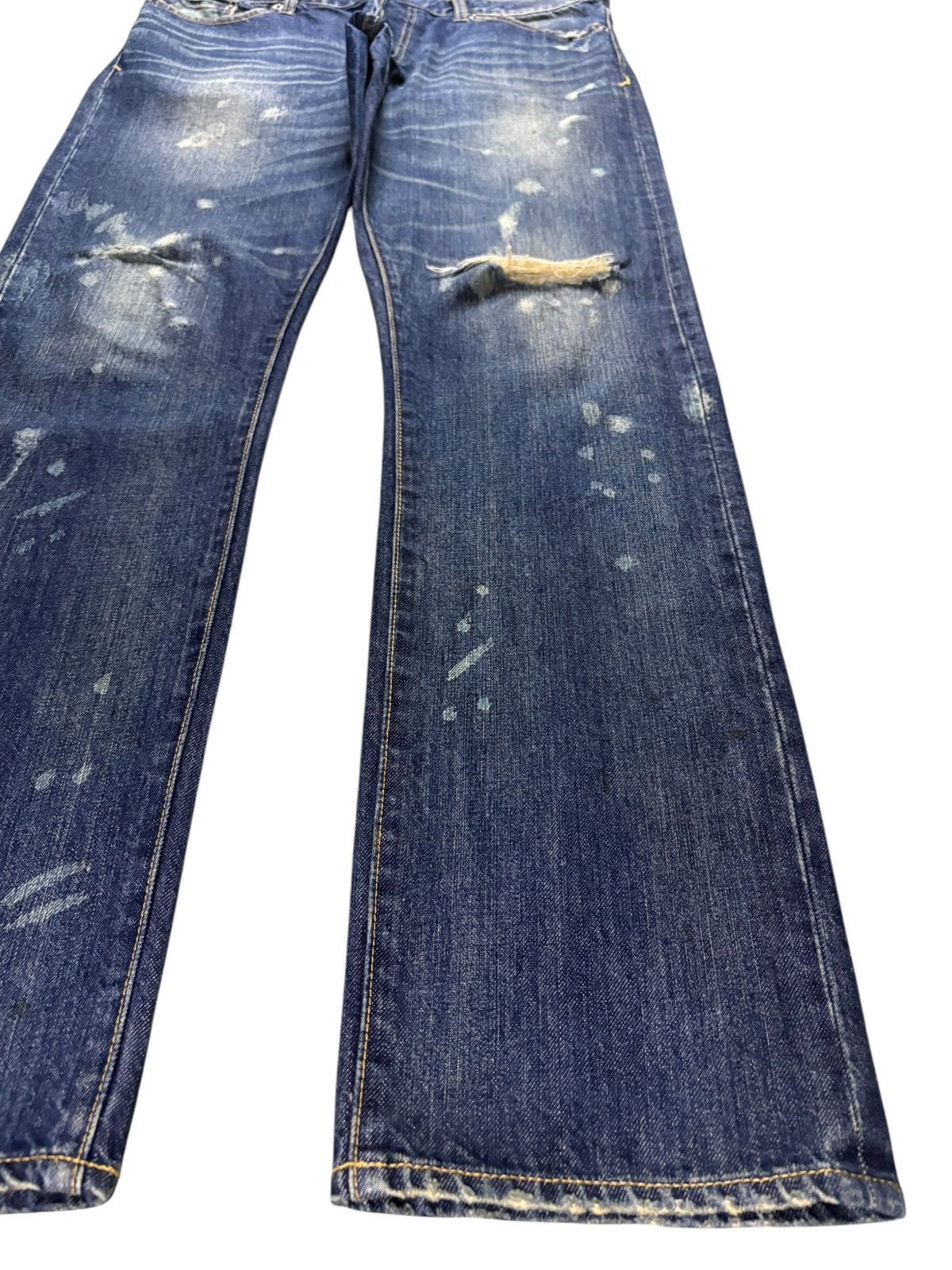 Japanese Brand Vintage Japanese Brand Acid Mud Wash Distress Ripped Jeans Size US 35 - 7 Thumbnail