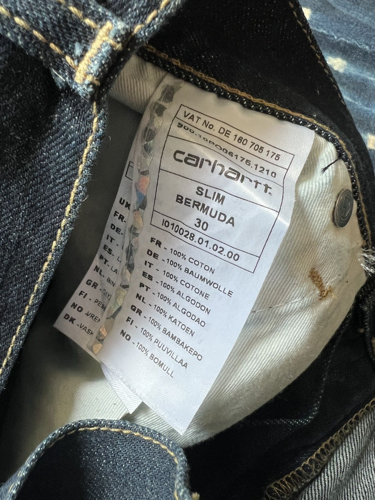 Carhartt Wip Carhartt WIP Indigo Bermuda Denim Shorts Size US 30 / EU 46 - 8 Thumbnail