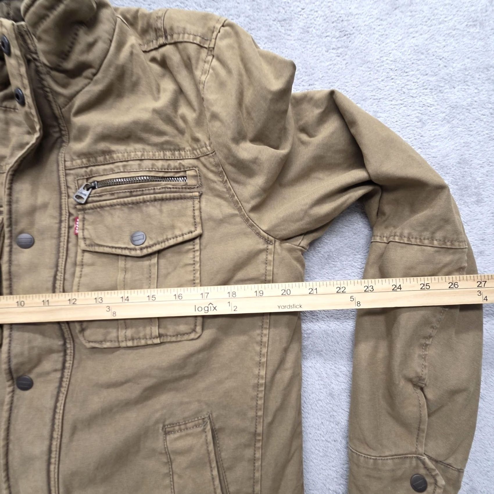 Levi's Jacket Brown Military Lined Insulated Collared Zip Pockets S Mens, Men's — image 6 of 6