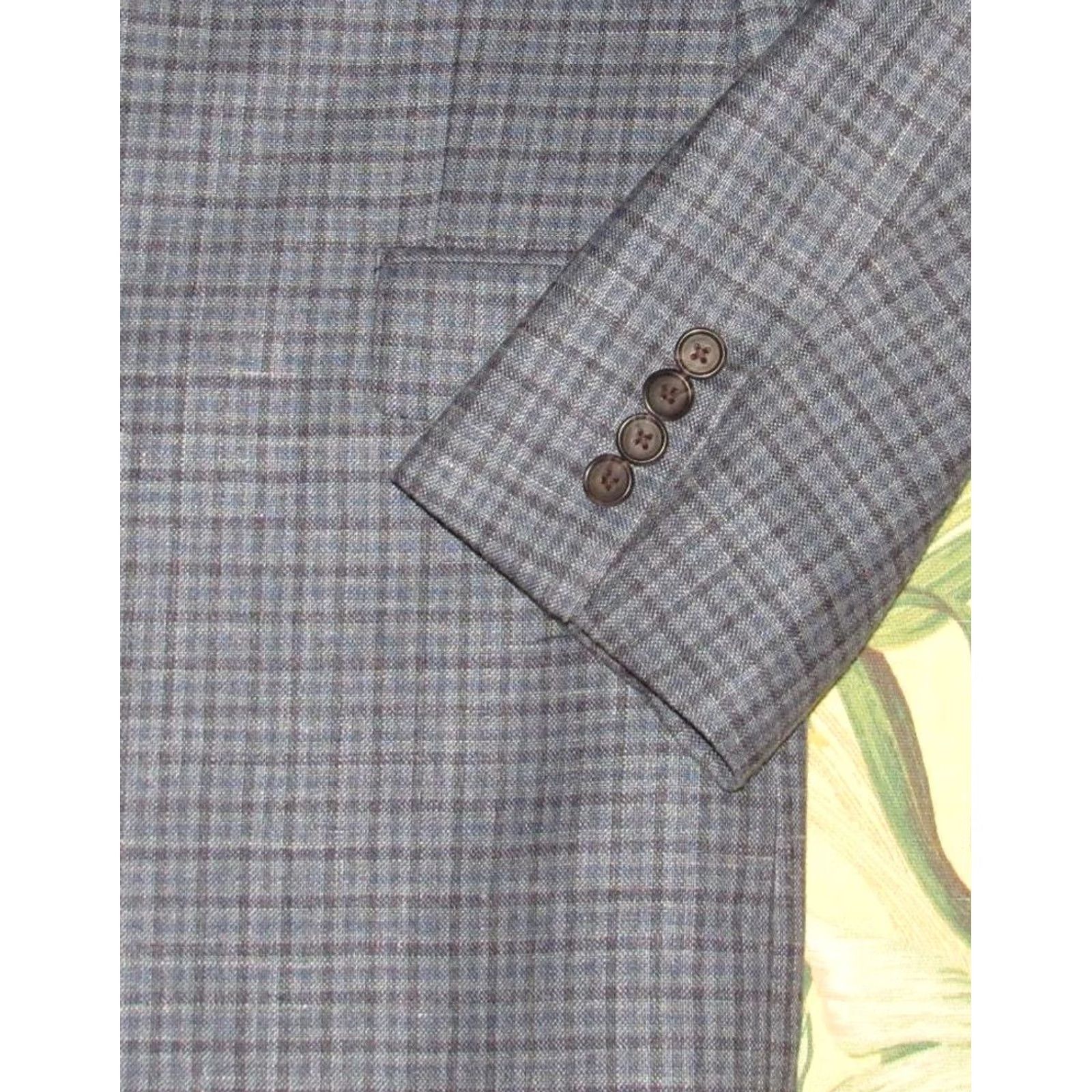 Ralph Lauren Polo Ralph Lauren Blazer Men's 42 Long Blue Plaid Wool Silk Linen Jacket Size US XL / EU 56 / 4 - 3 Thumbnail