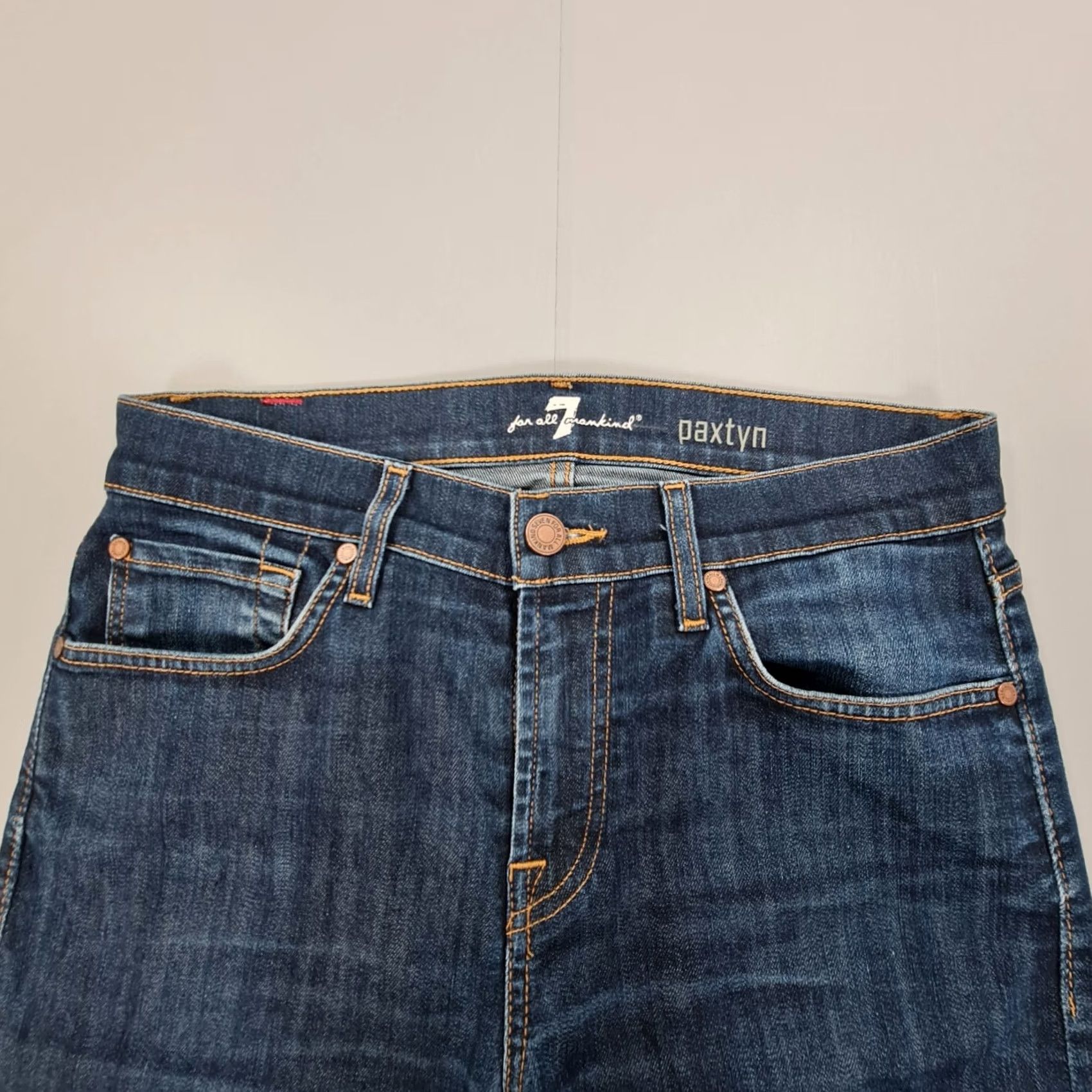 7 For All Mankind 7 For All Mankind Jeans Mens 30 Blue W30 L30 Paxtyn Tapered Slim Denim Ripped Size US 30 / EU 46 - 2 Thumbnail