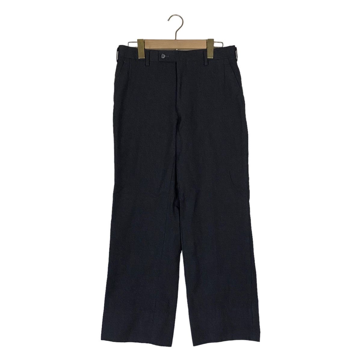 image of Vintage Jacques Esterel Paris Dark Grey Formal Wool Trousers in Black, Men's (Size 30)