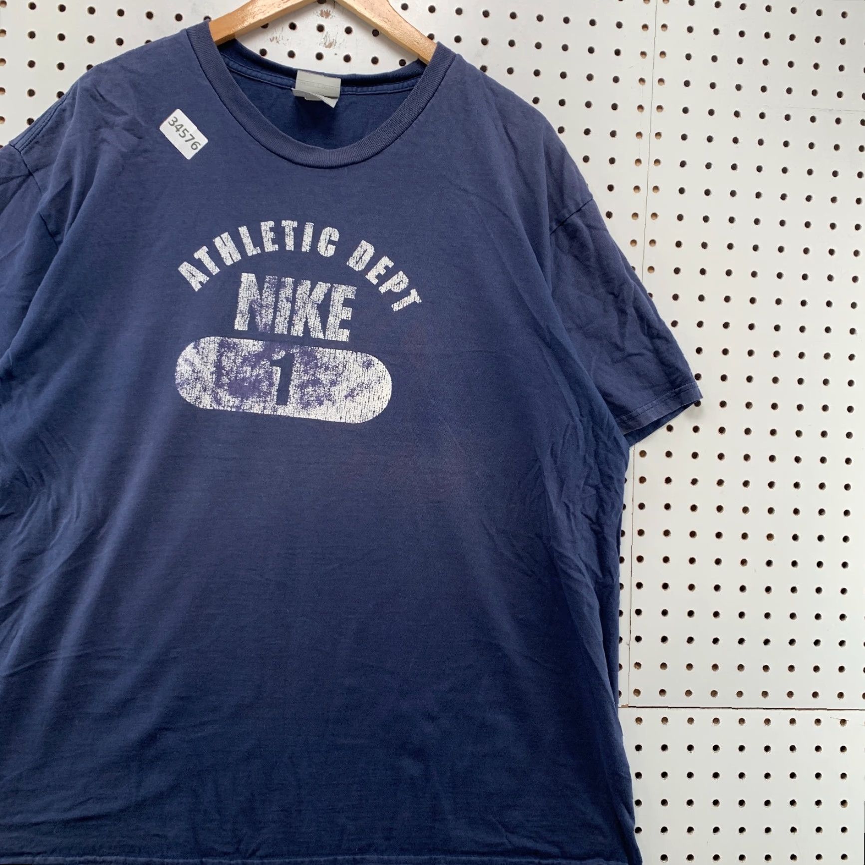 Nike VINTAGE Nike Athletic Dept Shirt Mens 2XL Blue Pill Logo Short Sleeve Crew Neck 26x29 Men Size US XXL / EU 58 / 5 - 4 Thumbnail
