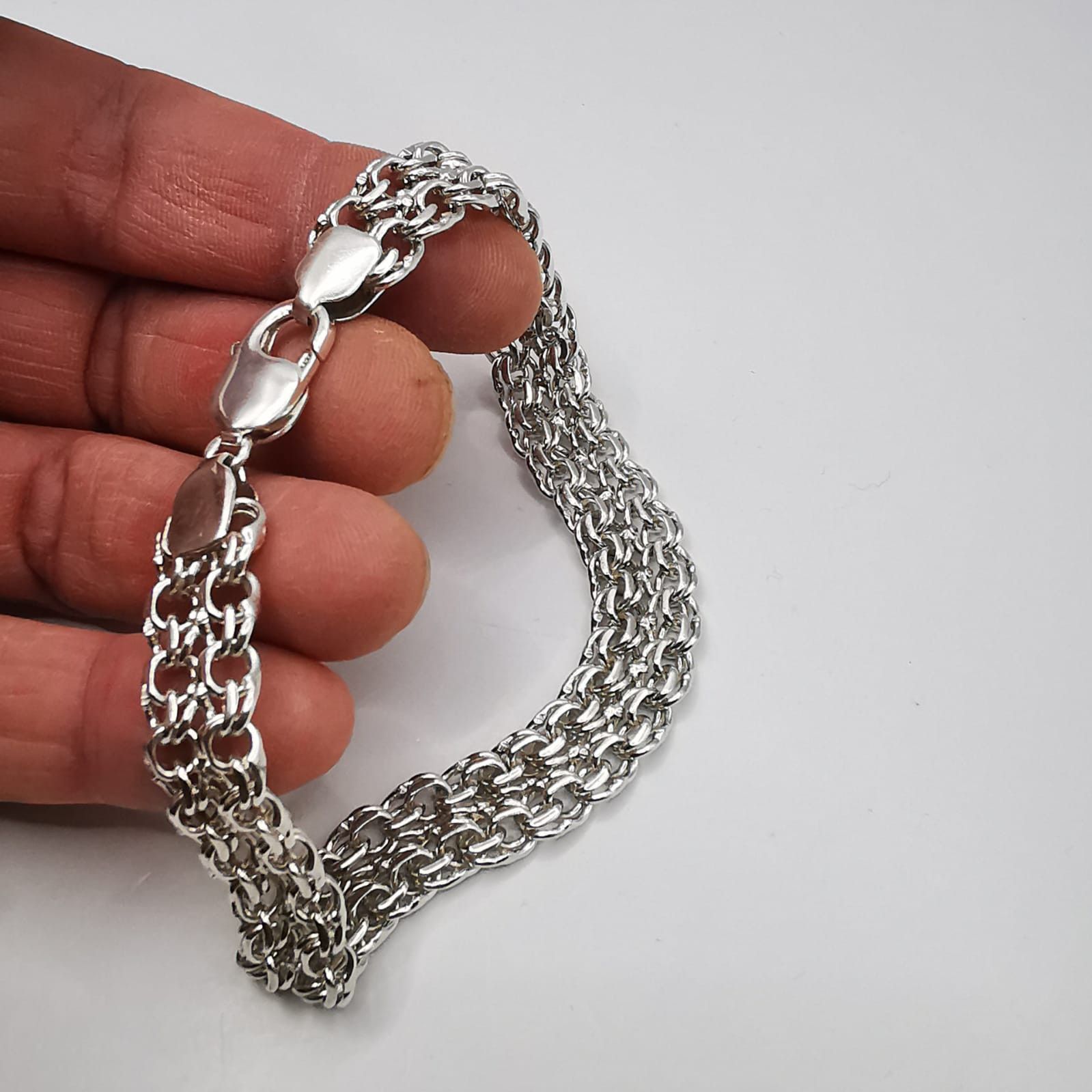 Sterling Silver Vintage Bracelet 925 Sterling Silver, Handmade,seal, 31,92g Size ONE SIZE - 2 Thumbnail
