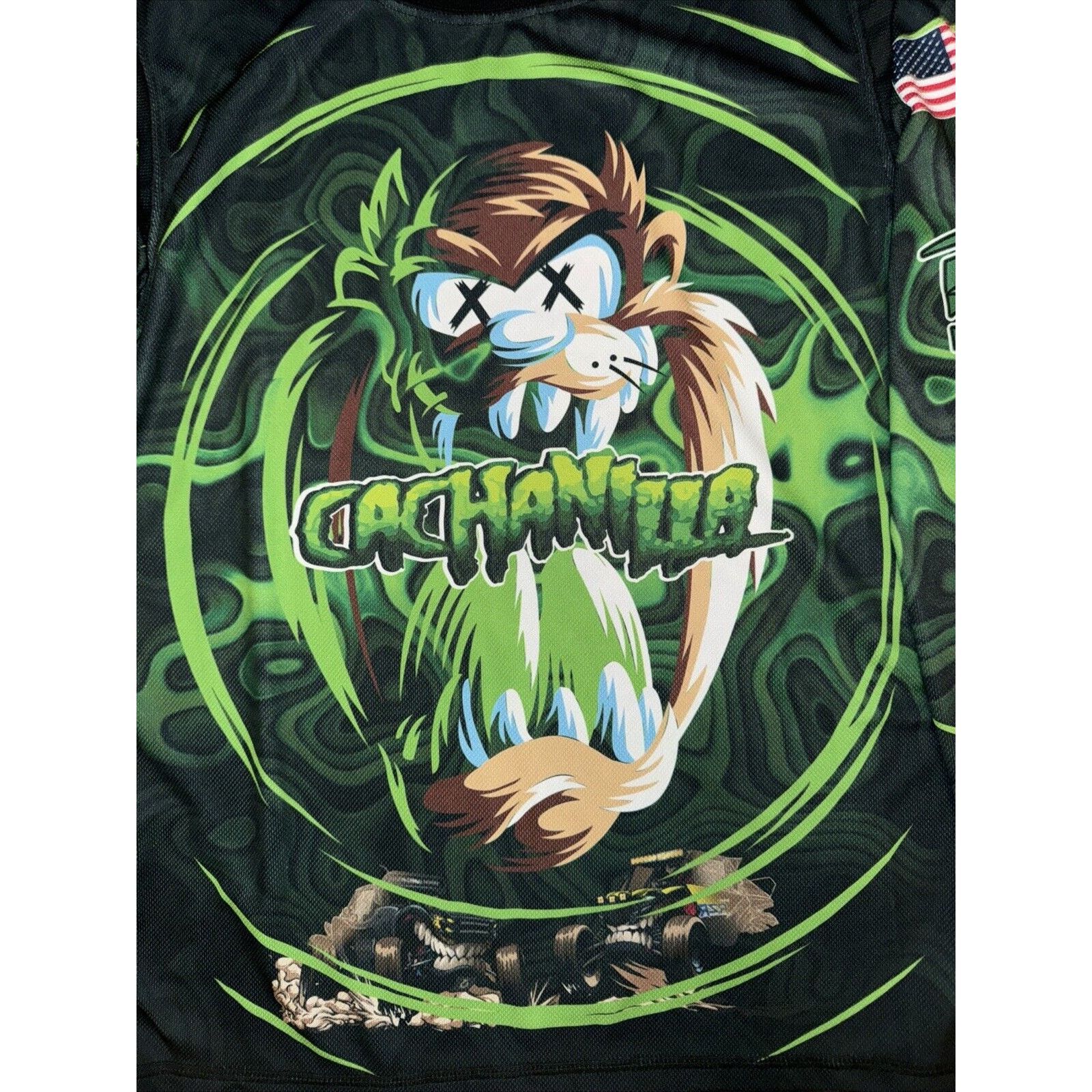 Vintage Women’s Off Roading Long Sleeve Tazmanian Devil Green 19x25 Size S / US 4 / IT 40 - 2 Thumbnail
