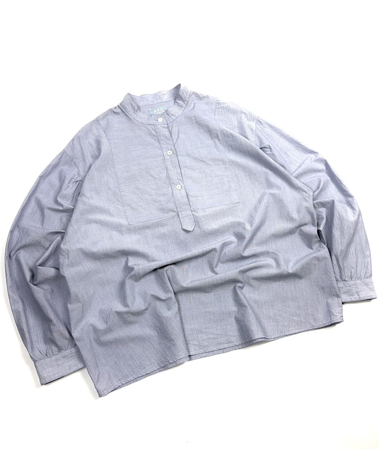 A.P.C. A.P.C. Light Blue Striped Cotton Button Up Shirt Blouse Size M / US 6-8 / IT 42-44 - 4 Thumbnail