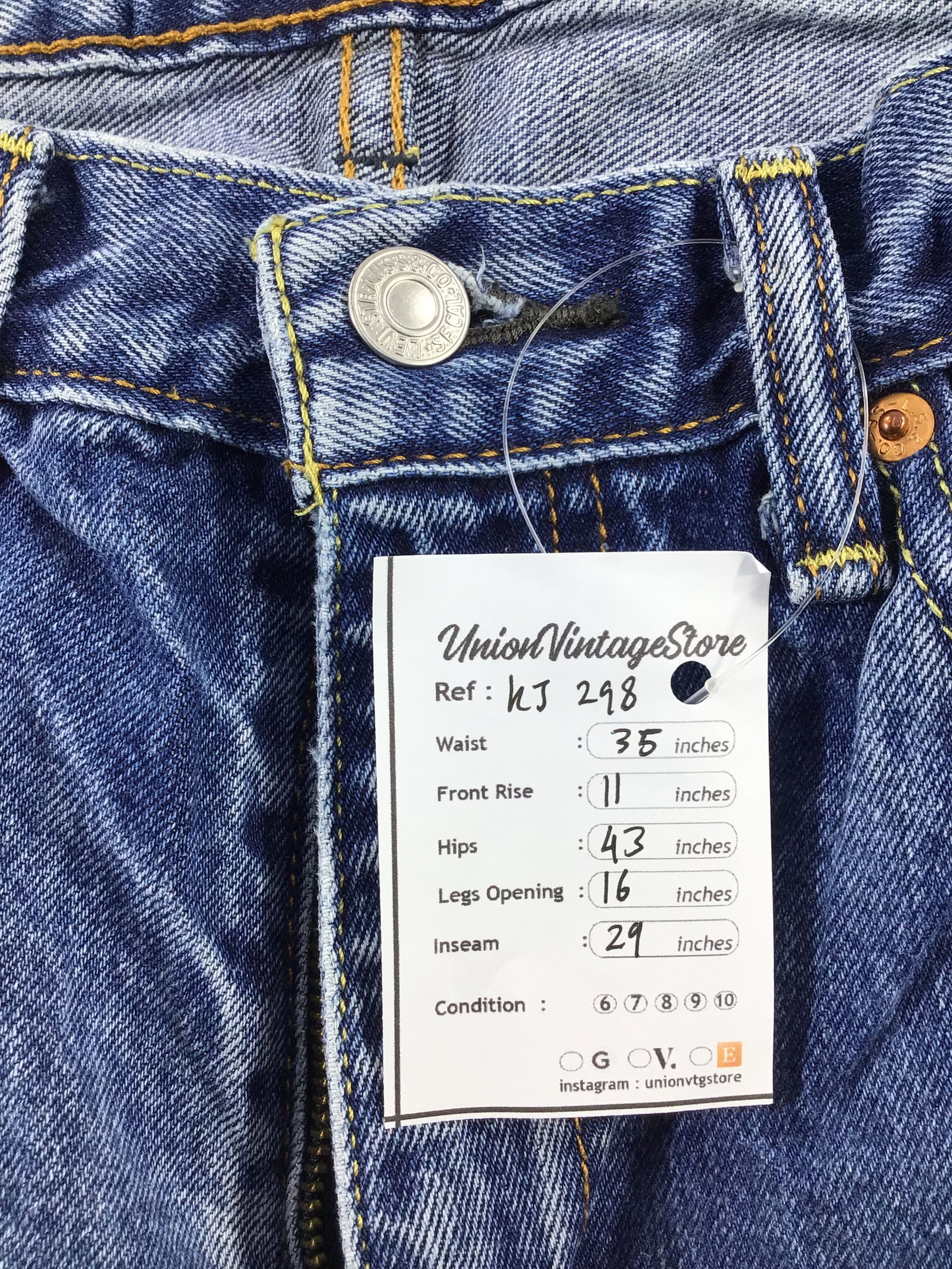 Levi's Vintage Levis 505 Jeans Blue Wash Denim KJ298 Size US 34 / EU 50 - 12 Thumbnail