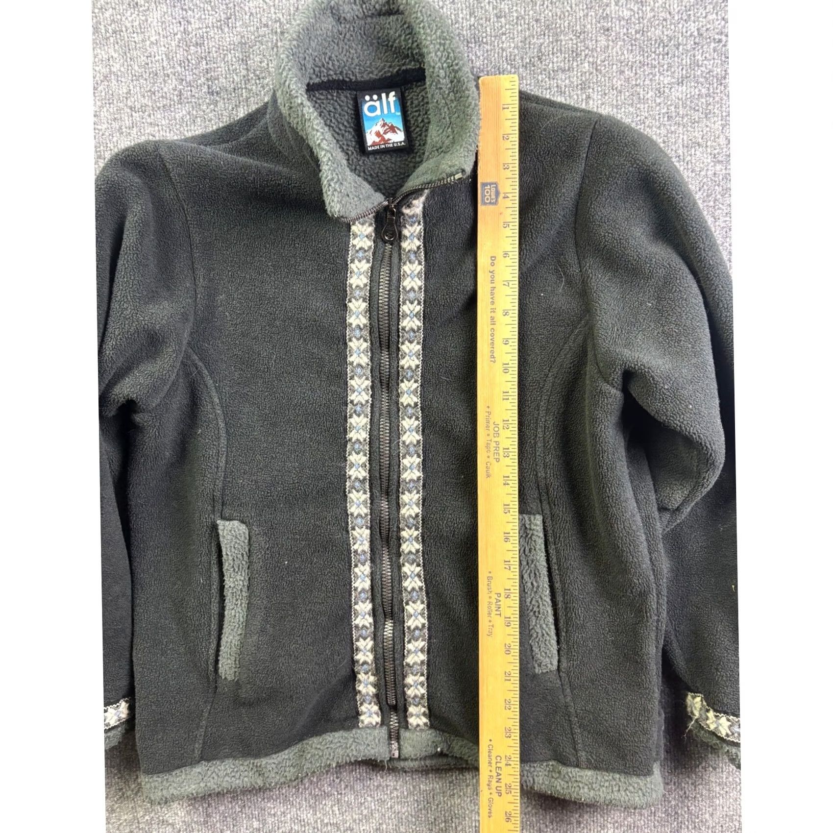 Vintage VINTAGE Alf Fleece Glacier Jacket Womens S Green Gray Geometric Trim Zip Up USA Shirt Ladies Girls Size S / US 4 / IT 40 - 4 Thumbnail