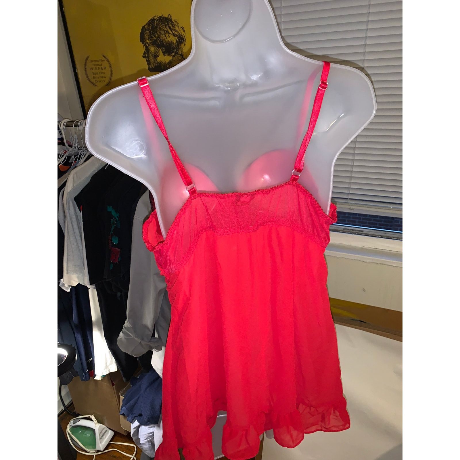 Apt. 9 Apt 9 Babydoll Lingerie Top Pink Black Lace XL Underwire Size XL / US 12-14 / IT 48-50 - 3 Thumbnail