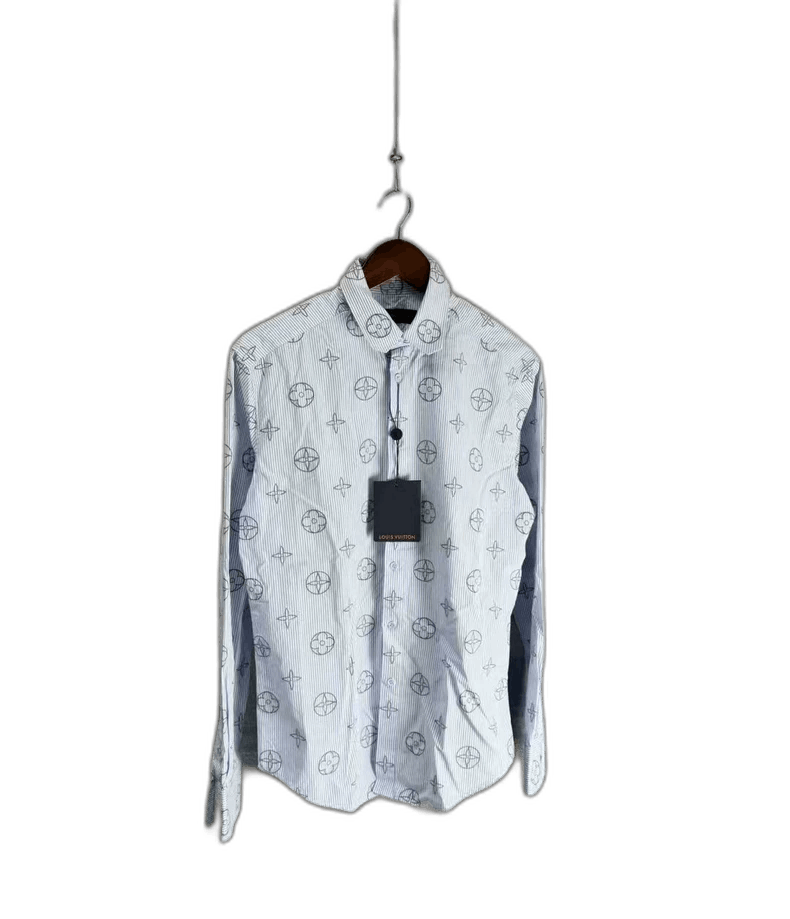 Louis Vuitton Blue Stripe Pattern Shirt Size S