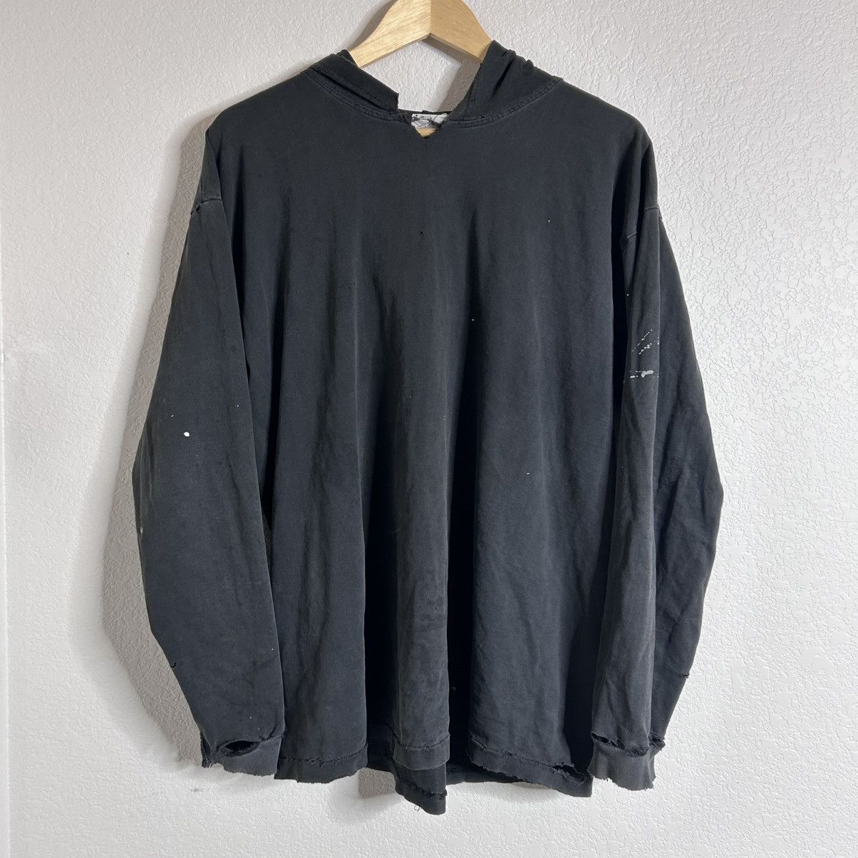 Hanes × Other × Vintage Vintage faded black blank hoodie tee shirt Size US XL / EU 56 / 4 - 1 Thumbnail