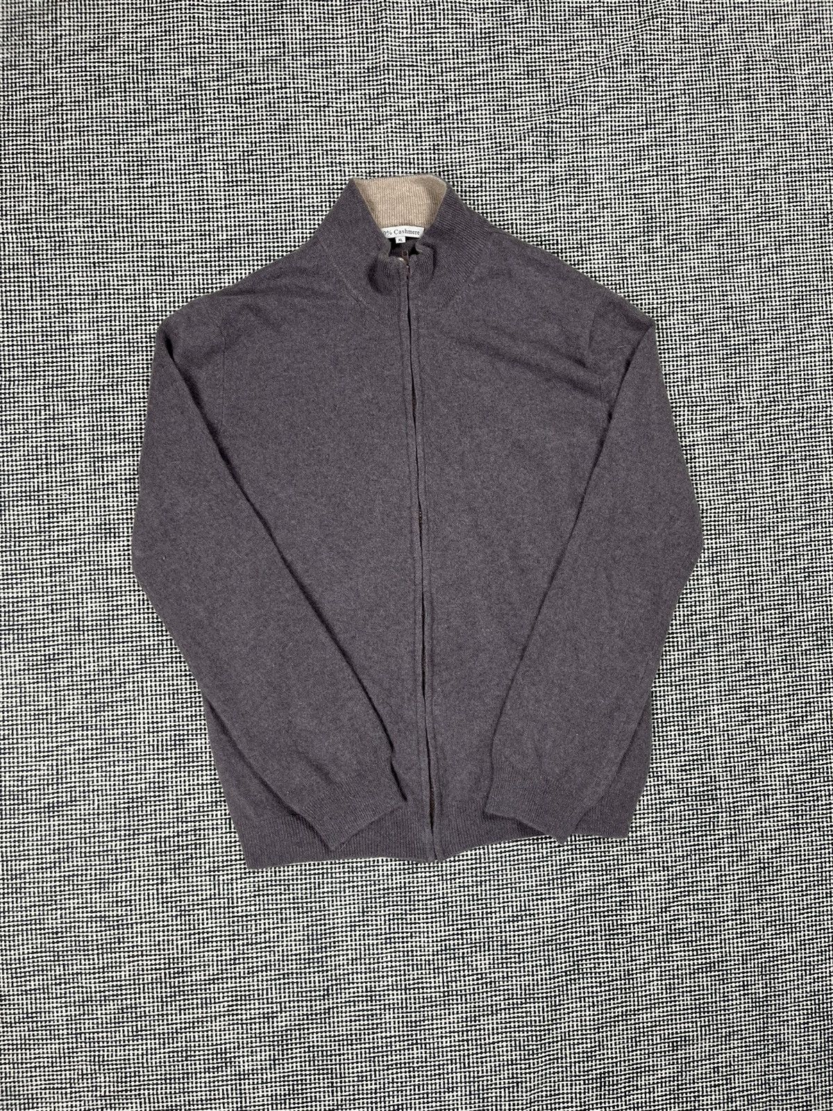 100% cashmere top quality zip up sweater sartorial style