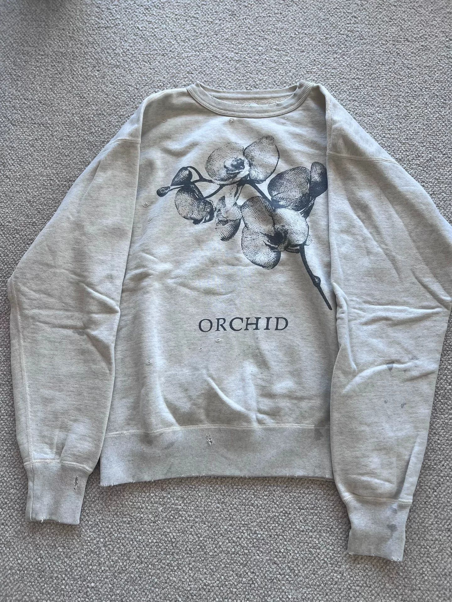 Saint Michael distressed orchid print sweatshirt size M Size M / US 6-8 / IT 42-44 - 1 Thumbnail