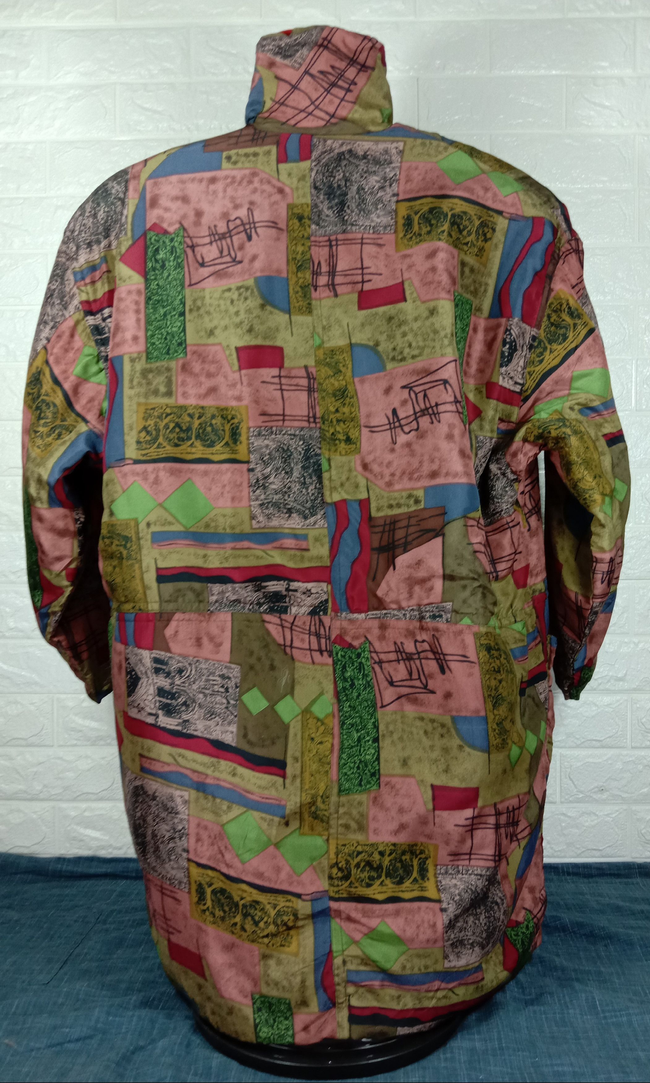 Vintage Vintage Art Design Silk Long Coat Jacket Size US XL / EU 56 / 4 - 4 Thumbnail