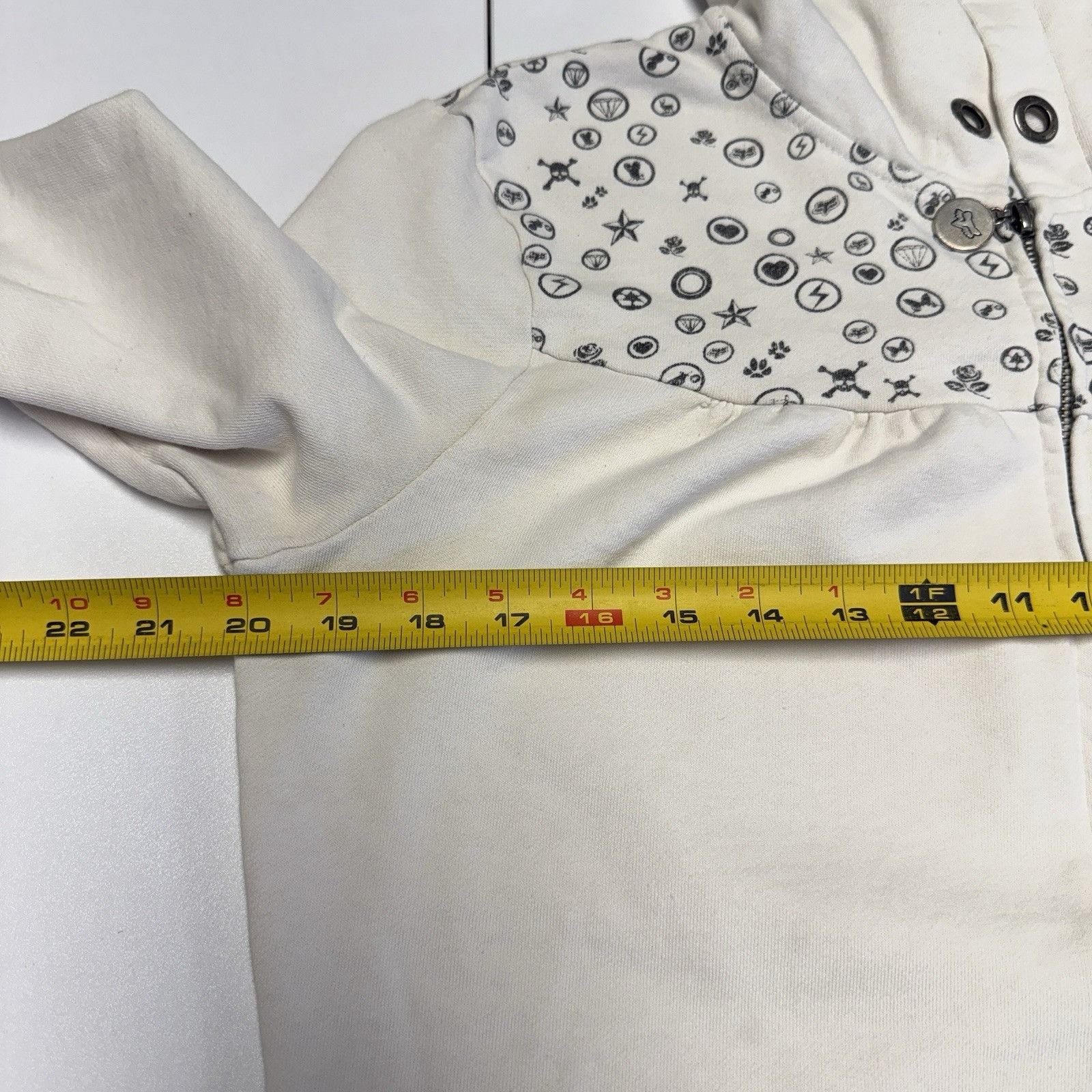 Fox Racing Fox Racing Hoodie Girls XL White Full Zip Y2K Grunge Sweatsh Size XL / US 12-14 / IT 48-50 - 15 Thumbnail