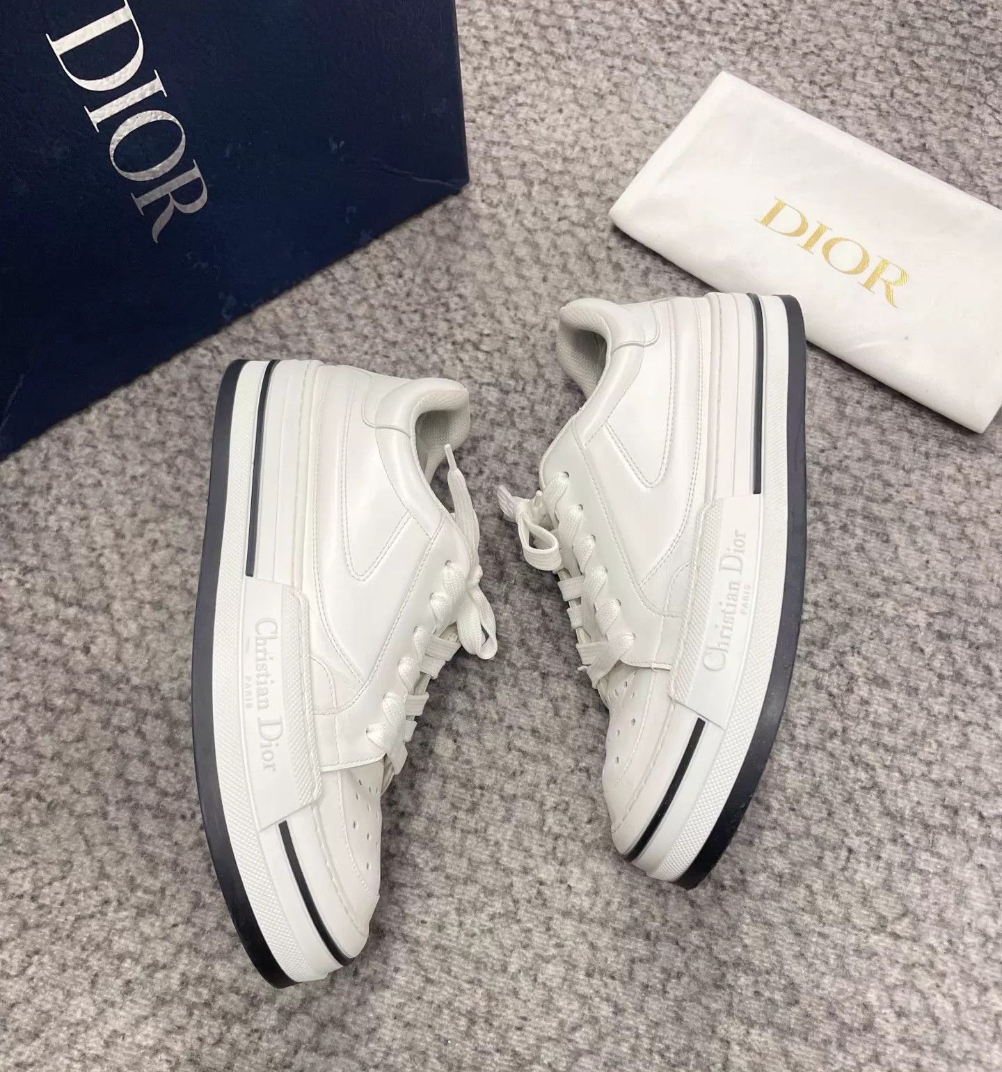 Dior DIOR white calfskin soft cute versatile sneakers Size US 8.5 / IT 38.5 - 3 Thumbnail