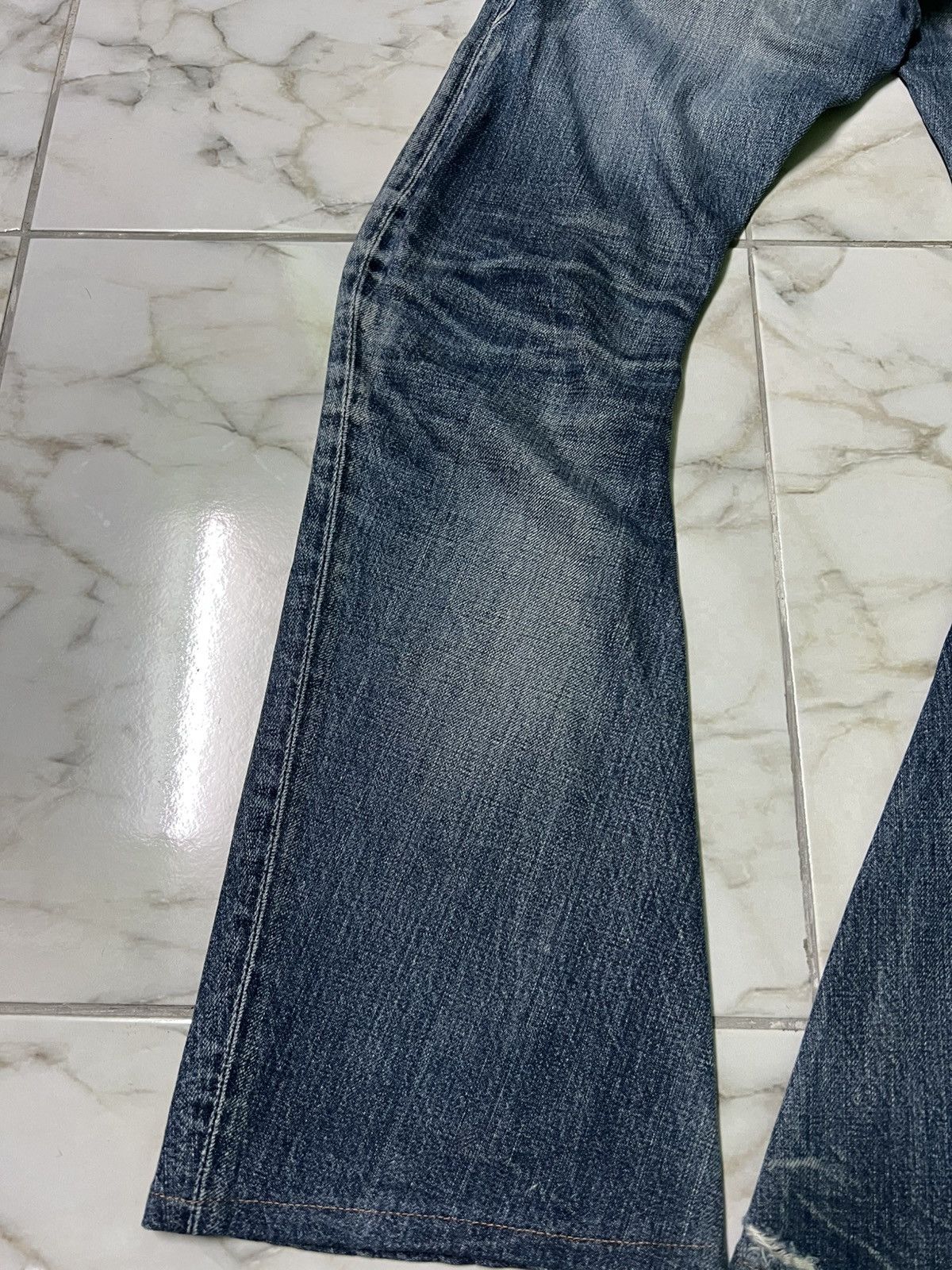 Attachment × If Six Was Nine × PPFM 💥Insane 90’s Japanese Attachment Curved Distress Flare Jean Size US 30 / EU 46 - 11 Thumbnail