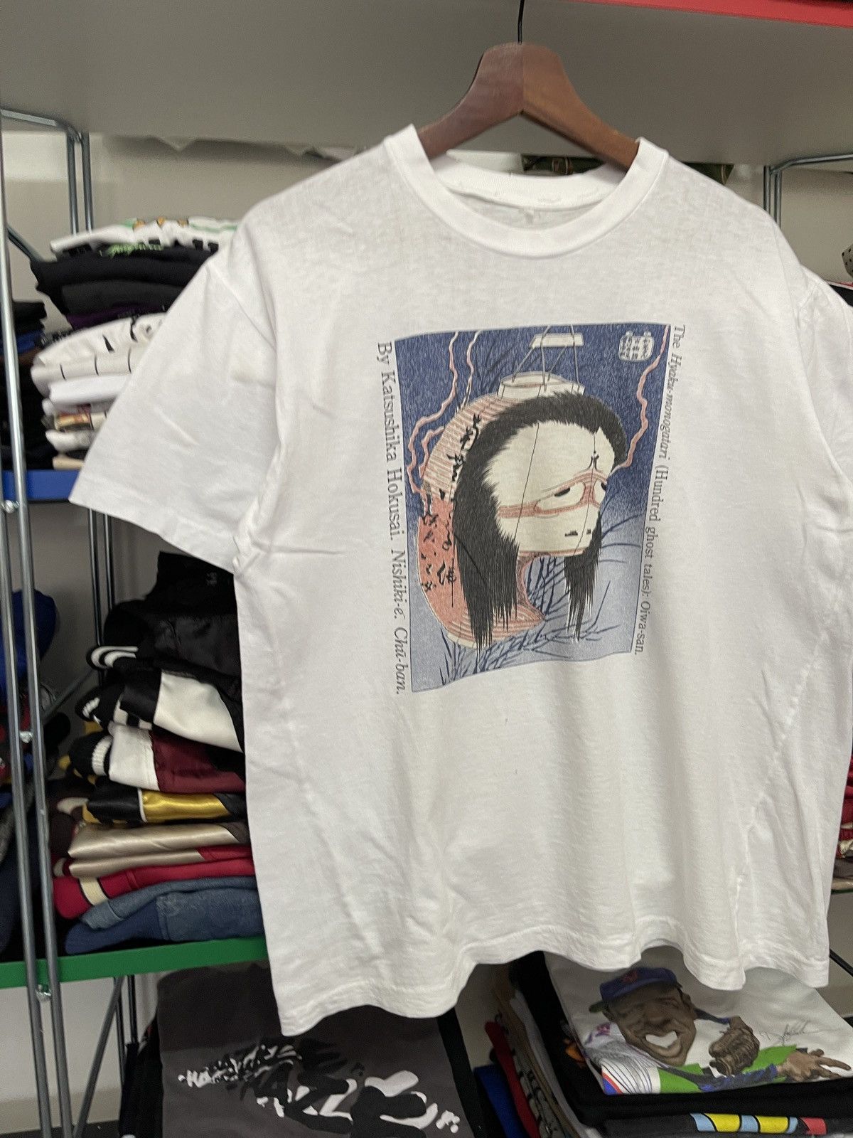 Anime Vintage Rare The Hyaku Monogatari Katsushika Hokusai Tee Size US L / EU 52-54 / 3 - 2 Thumbnail