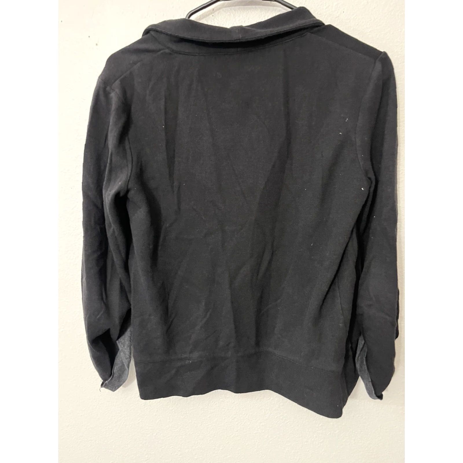 Express EXPRESS Black Cardigan Sweater Open Front Long Sleeve Ruching XS Womens Size XS / US 0-2 / IT 36-38 - 2 Thumbnail