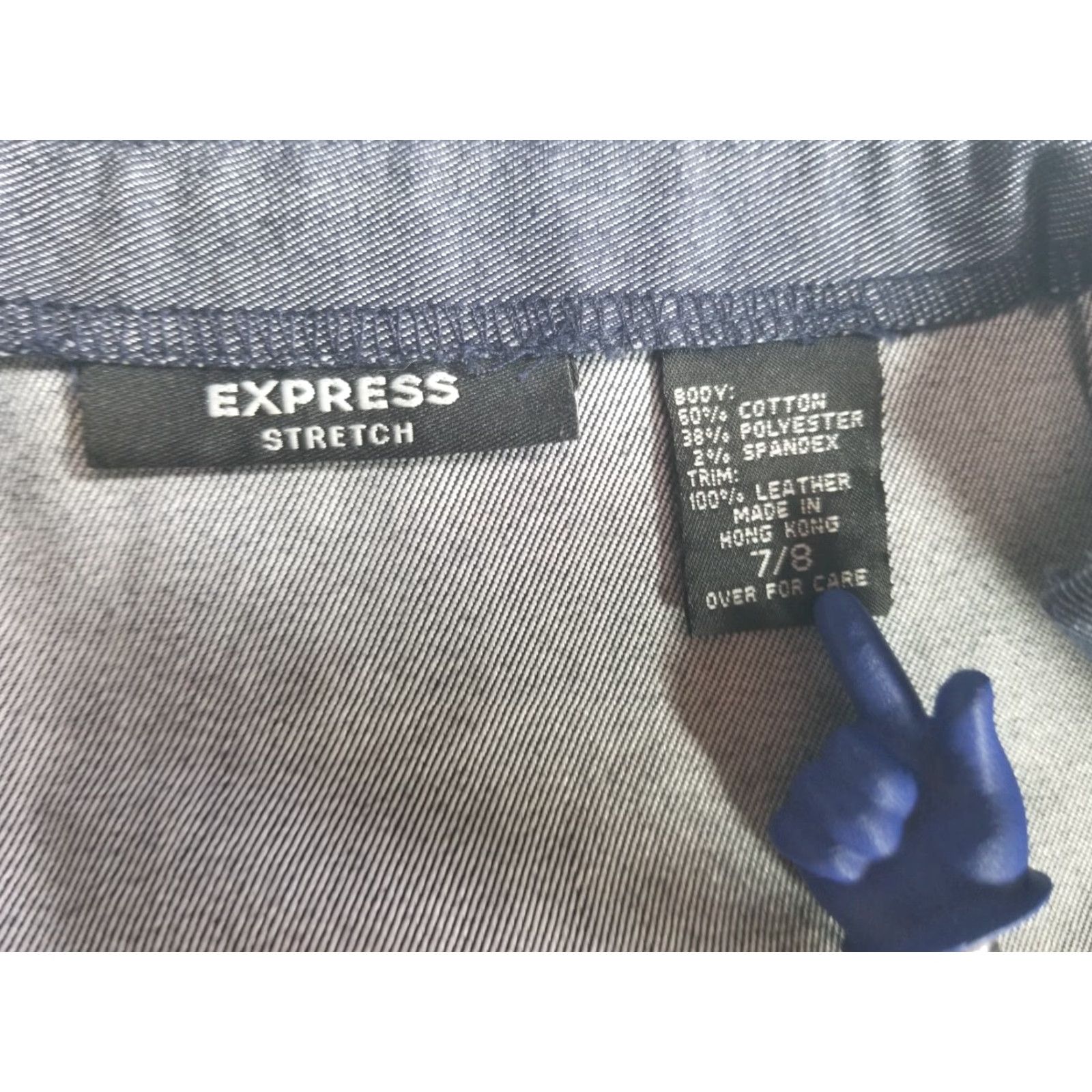 Express Express Skirt Women 7-8 Blue Denim Short Straight Pencil Slit High Rise Cotton Fabric Regular Size 28" / US 6 / IT 42 - 6 Thumbnail