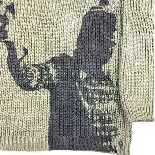 Aran Isles Knitwear × Handmade stylish Japanese sweater in vintage style Size US L / EU 52-54 / 3 - 4 Thumbnail