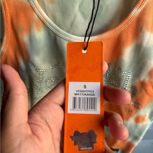 Designer × Von Dutch NWT VON DUTCH ORANGE/WHITE TIE DYE TANK TOP SZ SMALL S Size S / US 4 / IT 40 - 5 Thumbnail