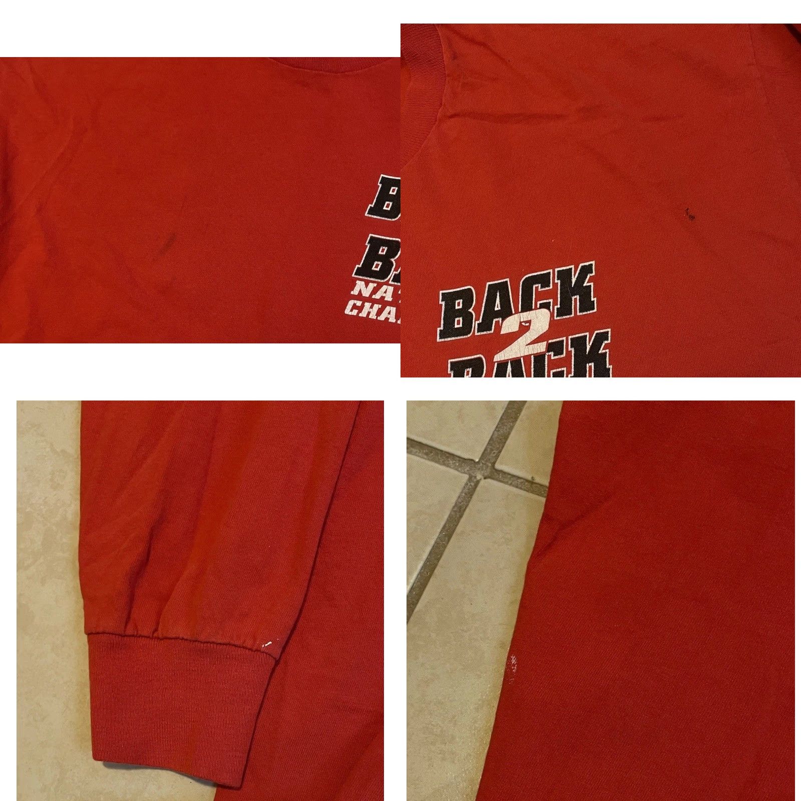 Champion VINTAGE 90s University Cornhuskers Faded Distress Back To Back Champions Shirt XL Red University Mens T-Shirt Grunge Nebraska Cornhuskers 90s Grunge Size US XL / EU 56 / 4 - 9 Thumbnail