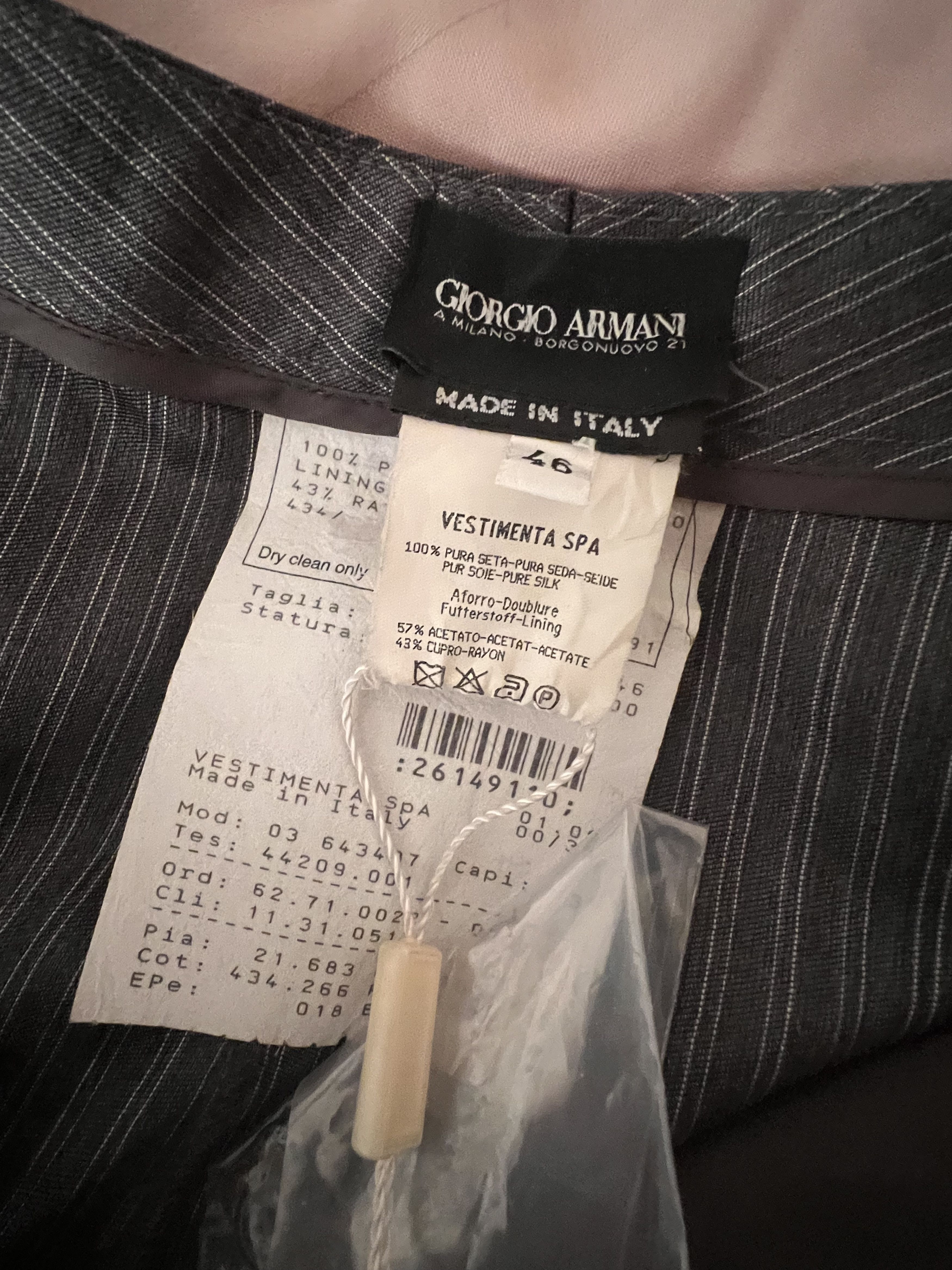 Giorgio Armani Vintage Giorgio Armani Silk Pinstripe Trousers Size 46S - 6 Thumbnail