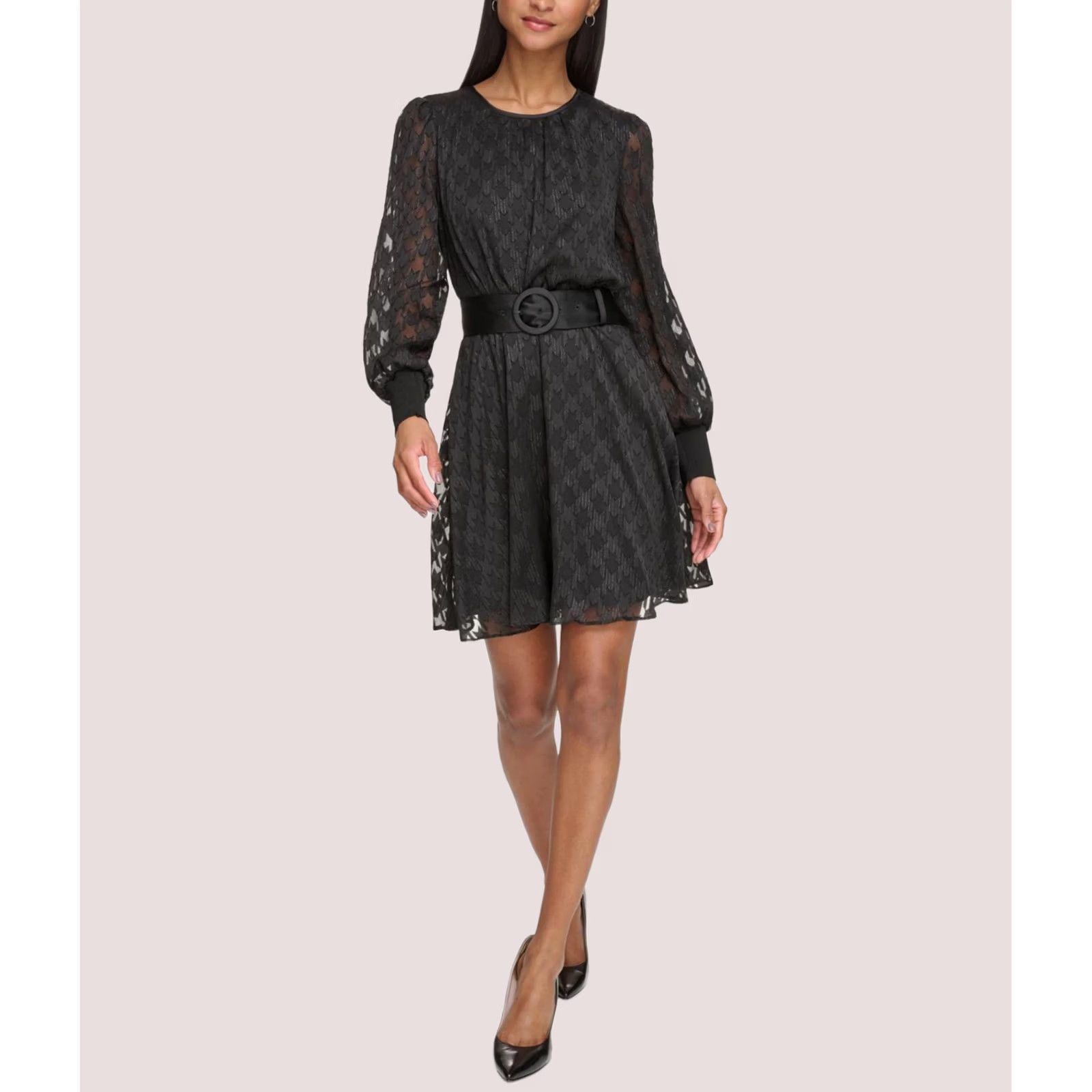 Karl Lagerfeld Karl Lagerfeld Womens Metallic Fit & Flare Dress black Size 8 Size M / US 6-8 / IT 42-44 - 1 Thumbnail