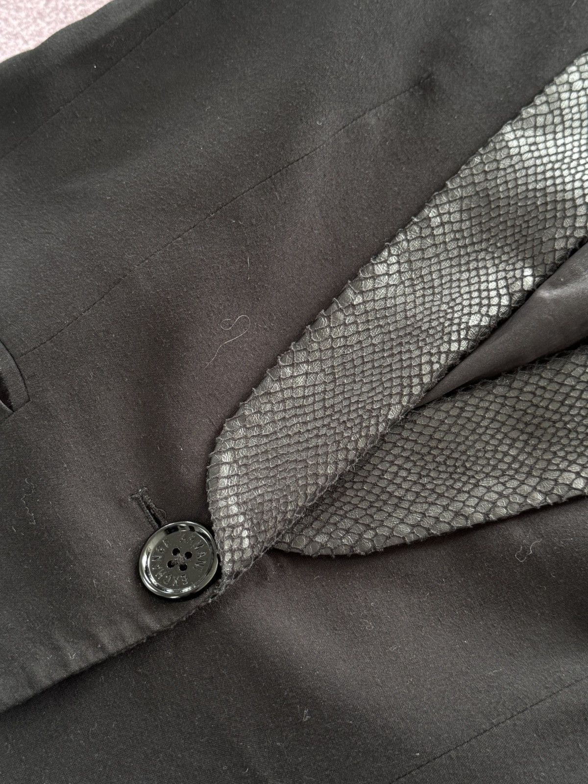 Armani Armani Vintage 00s Snake Skin Collar Designer Blazer Size M / US 6-8 / IT 42-44 - 7 Thumbnail