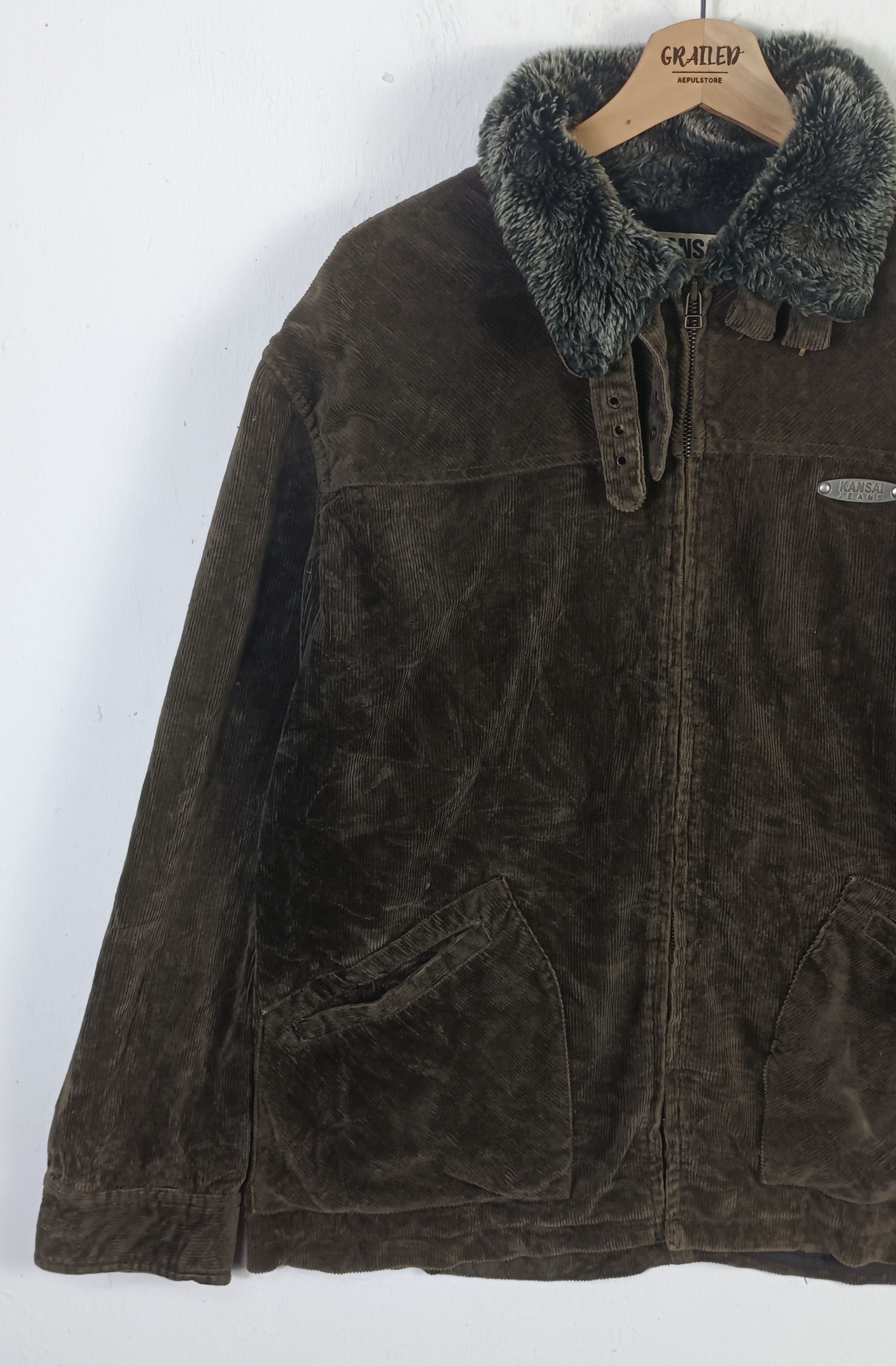 Kansai Yamamoto Kansai Jeans by Kansai Yamamoto Fur Faux Coduroy Jacket Size US L / EU 52-54 / 3 - 3 Thumbnail