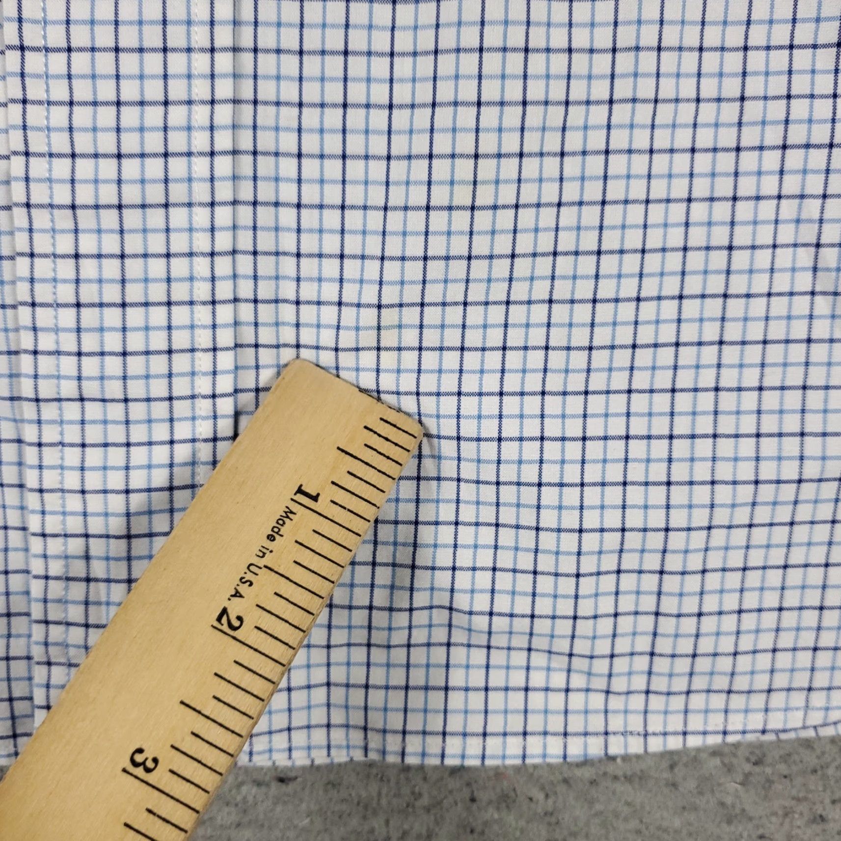 Ralph Lauren VINTAGE Ralph Lauren Shirt Dress Shirt Mens Size 18 Blue Check Pony Button-Down Long Sleeve Regular Non-Iron Pockets 90s/Classic Mens Size 48R - 4 Thumbnail