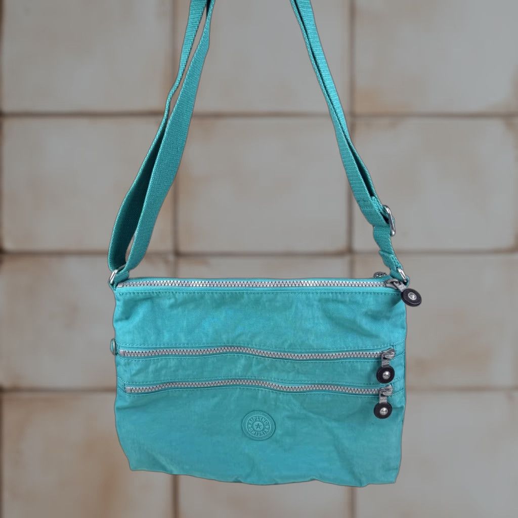 Vintage Kipling Blue Multi Zipper Shoulder Bag Purse Women One Size Shoulder Bag Blue Kipling Bag Purse Women Size ONE SIZE - 1 Thumbnail