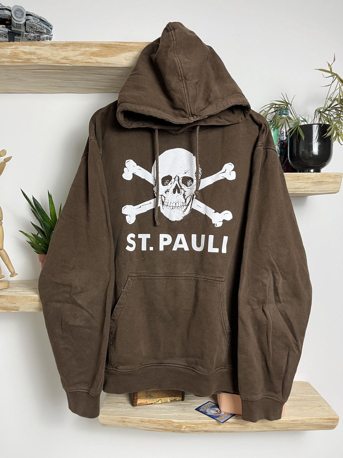 Japanese Brand Vintage st pauli japanese style hoodie washed skull Size US L / EU 52-54 / 3 - 1 Thumbnail