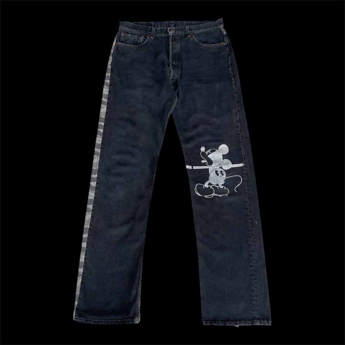 Levi's 90s Levi’s 501 Reworked Neighborhood Tiger Camo Mickey Denim Size US 34 / EU 50 - 3 Thumbnail