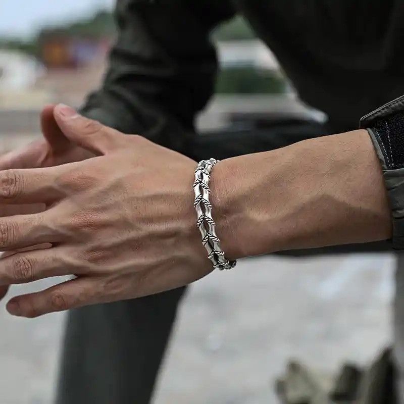 Jewelry × Vintage Cuban Weaving Double Bamboo Bracelet Size ONE SIZE - 1 Thumbnail