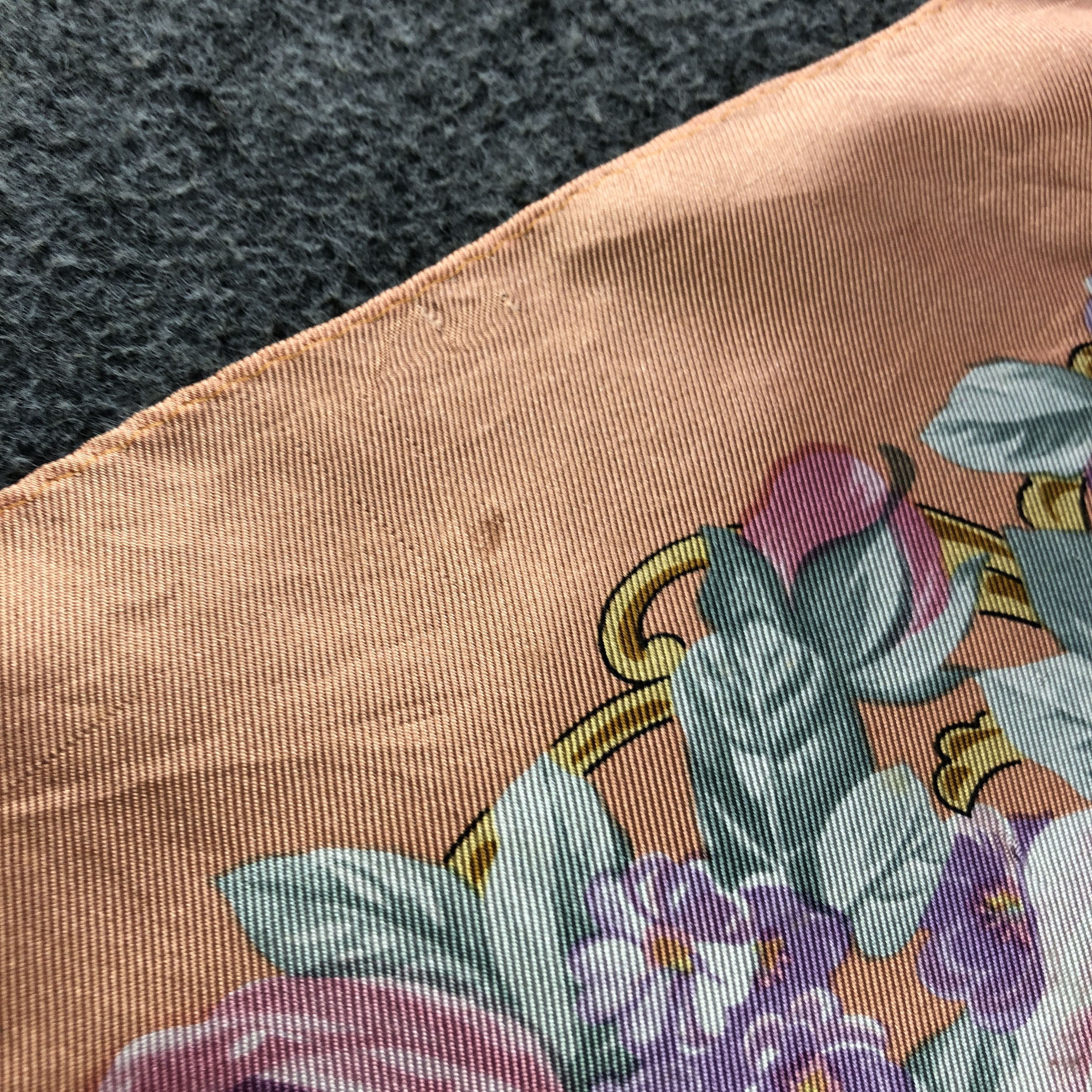 Vintage Vintage Luxury Floral Baroque Silk Scarf M1331 Size ONE SIZE - 12 Thumbnail