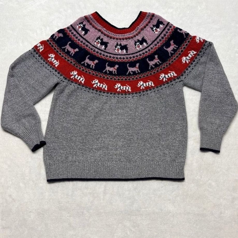 Vintage Holiday Time Ugly Christmas Sweater Metallic Dog Fair Isle Pullover Womens Size XL Size XL / US 12-14 / IT 48-50 - 2 Thumbnail