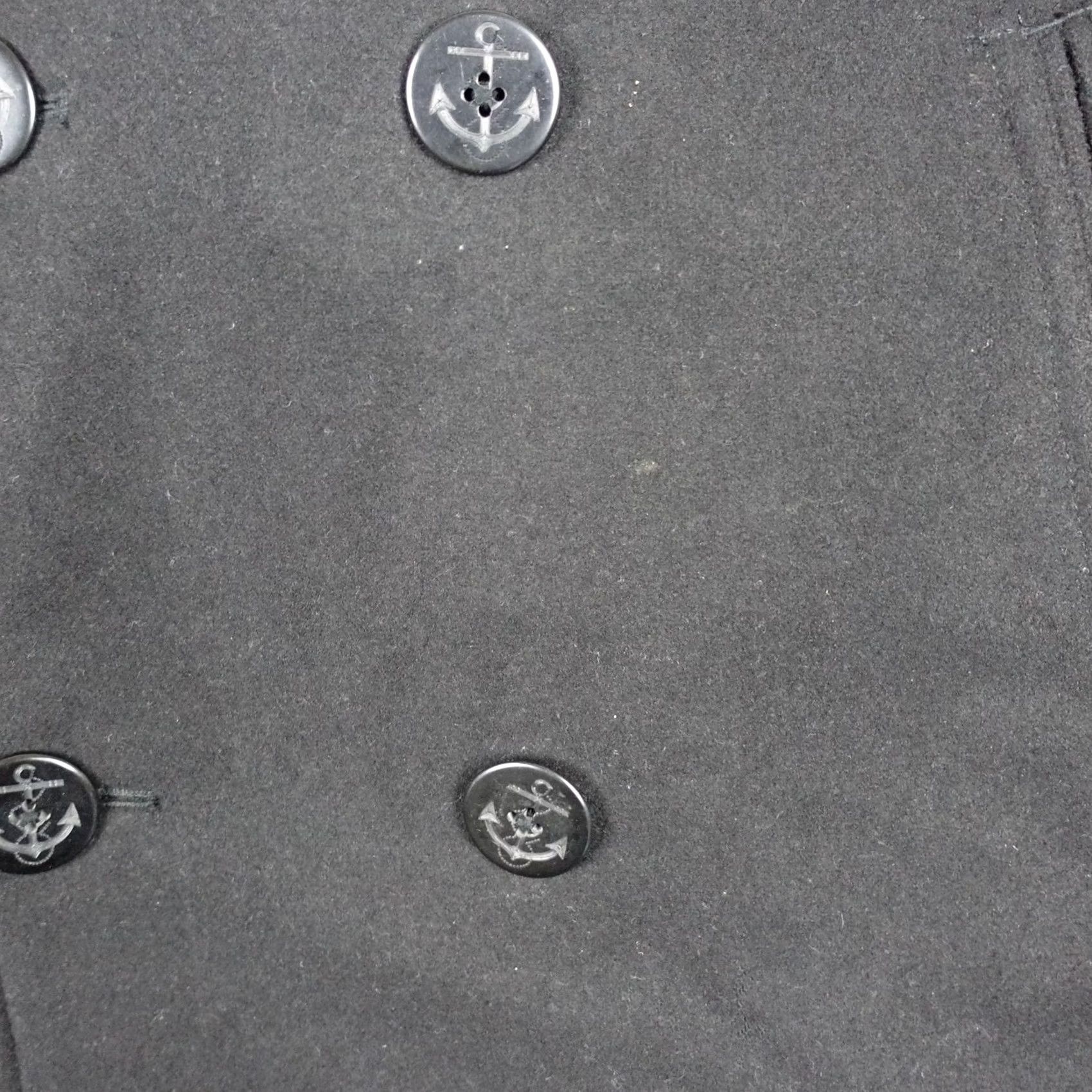 J.Crew J.Crew Coat Mens XL Black Wool Pea Double Breasted Anchor Buttons Plaid Jacket Size US XL / EU 56 / 4 - 7 Thumbnail