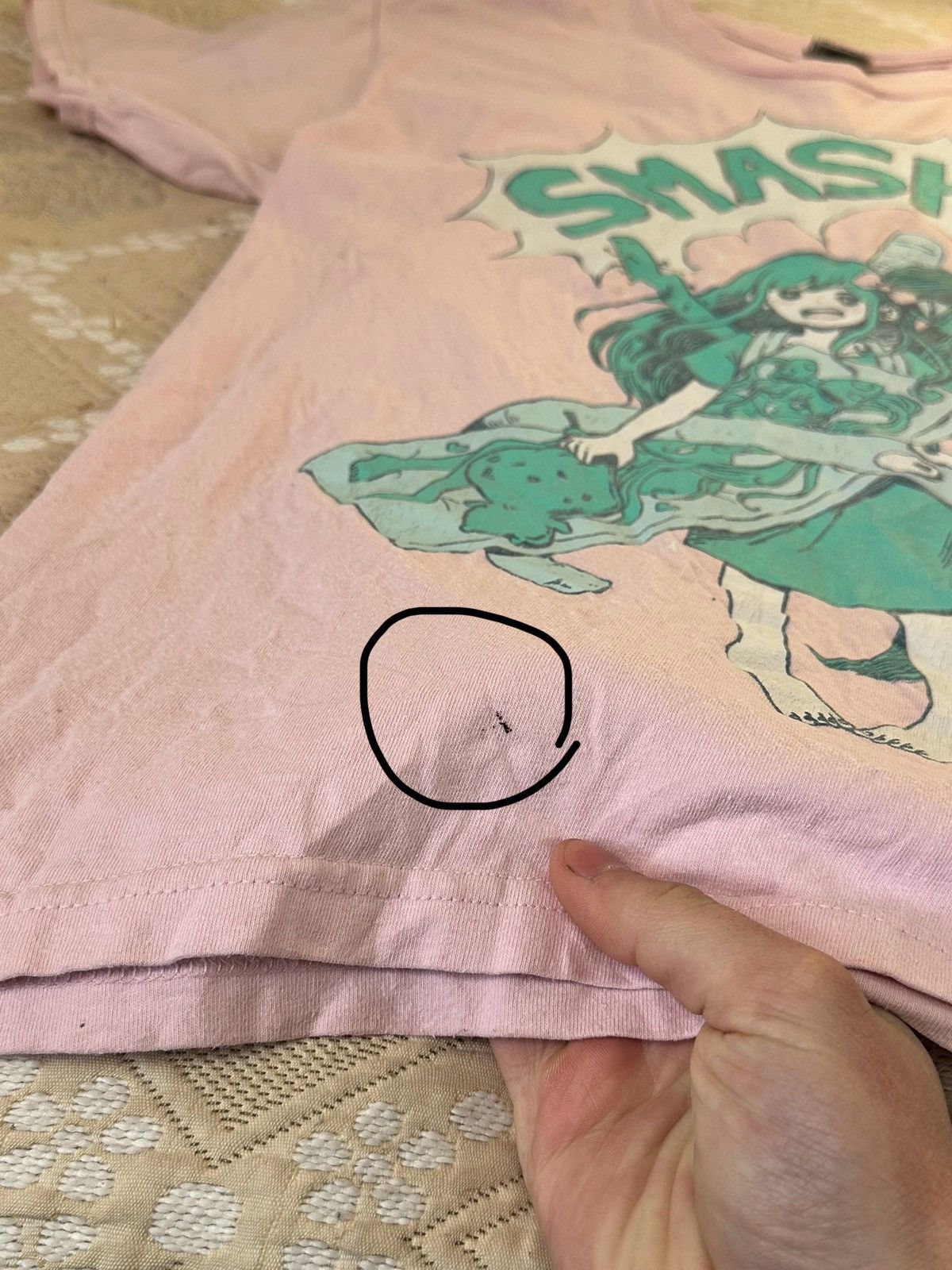 Anime 🔥 Omori Aubrey SMASH Pink Anime Game Japan Faded T Shirt Size US L / EU 52-54 / 3 - 7 Thumbnail