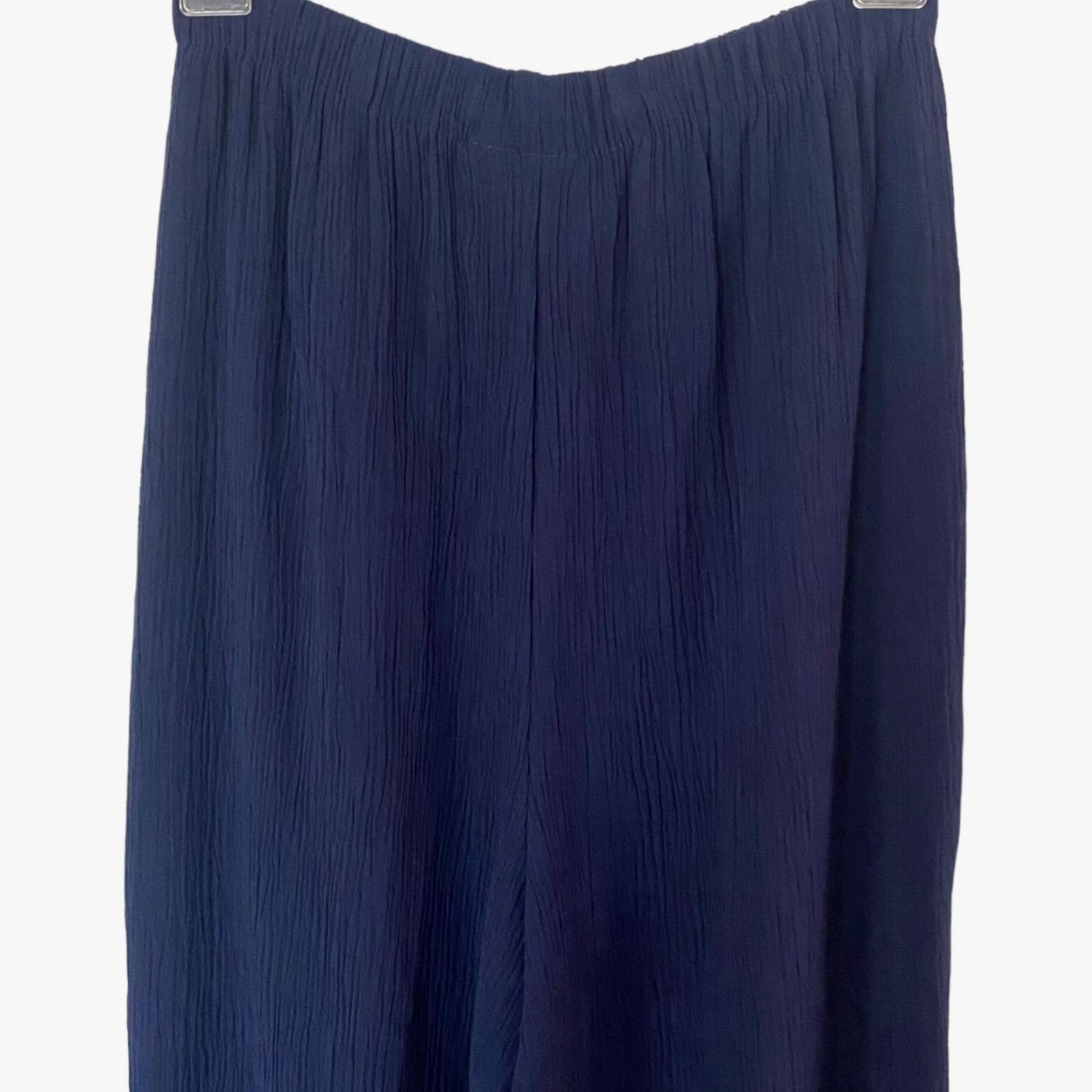 Vintage VINTAGE Expressions Pants Wide-Leg Blue Womens Small New USA Crinkled Crepe Pull On Size 28" / US 6 / IT 42 - 6 Thumbnail