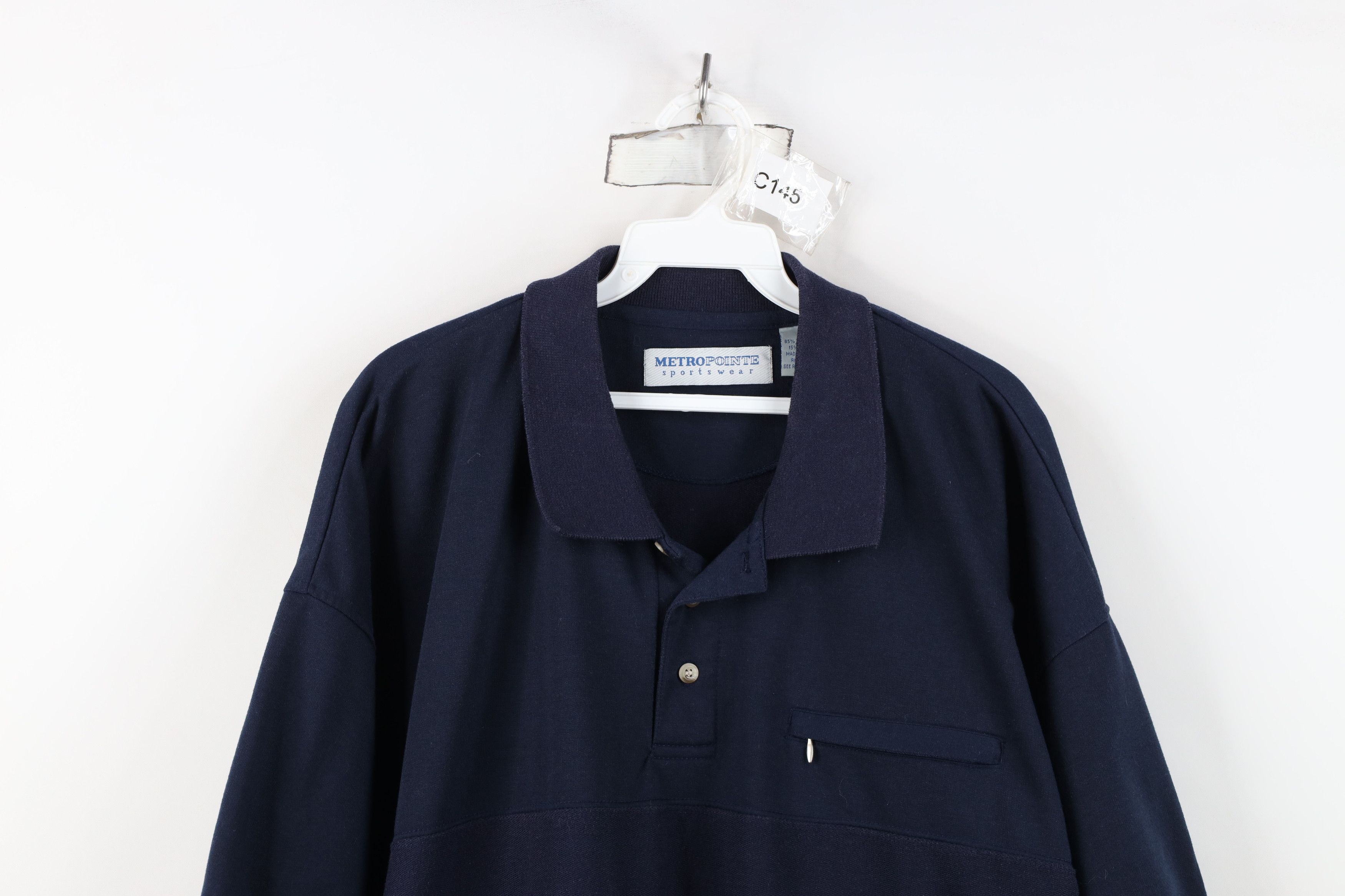 Vintage Vintage 90s Streetwear Heavyweight Pullover Polo Shirt Size US XL / EU 56 / 4 - 2 Thumbnail
