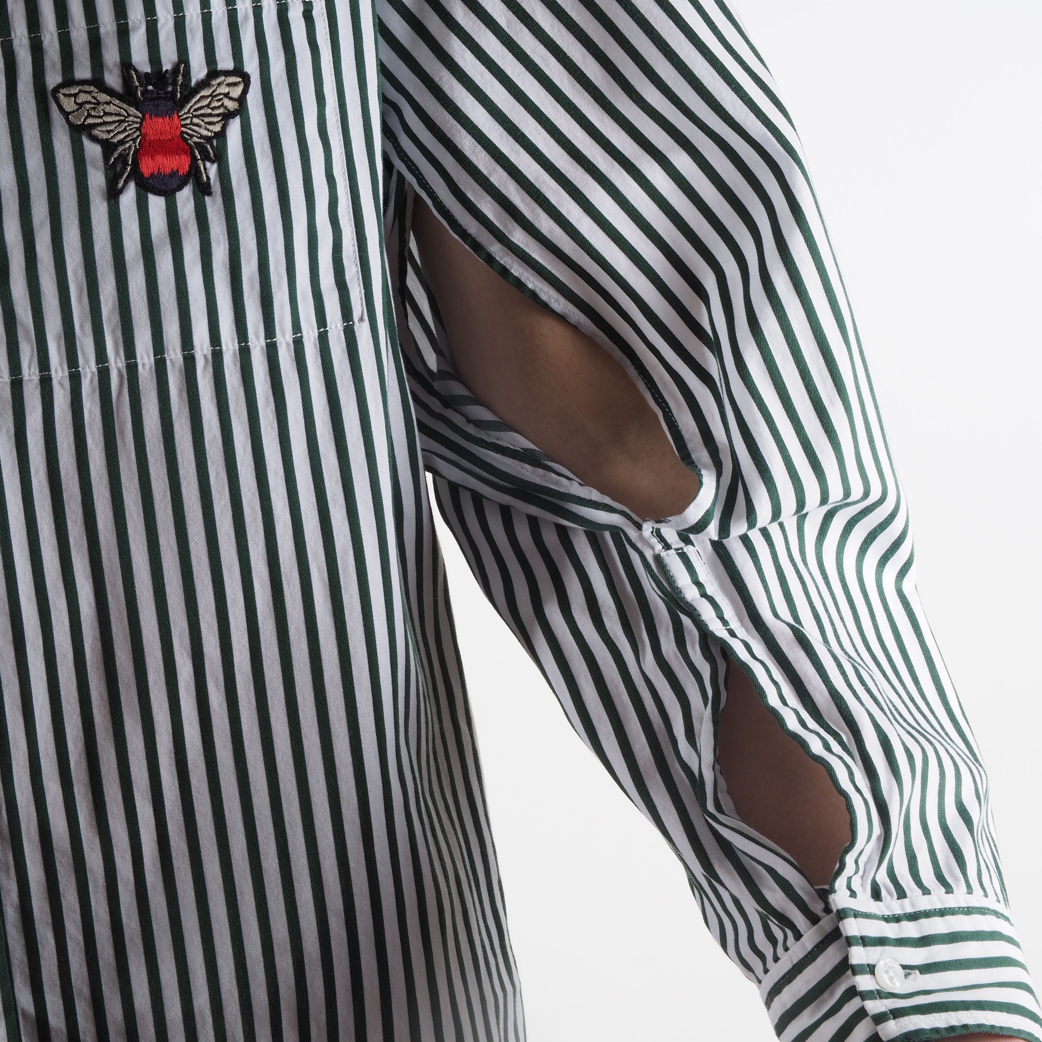 Maje Maje Paris Women's Green White Stripe Cotton Blouse Shirt Size S / US 4 / IT 40 - 4 Thumbnail