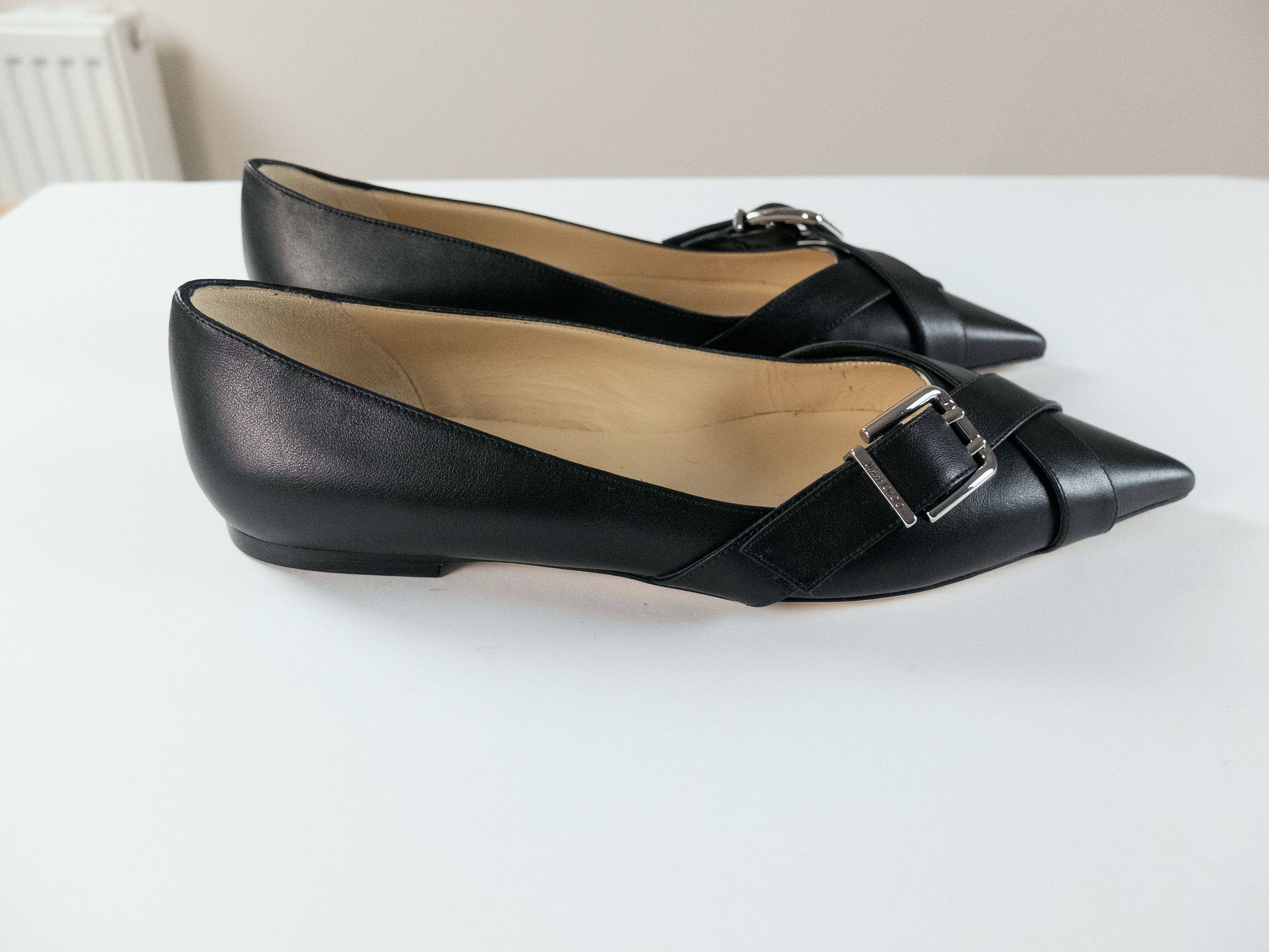 Jimmy Choo JIMMY CHOO Alix black strap detail leather ballet flats 9 39 Size US 9 / IT 39 - 3 Thumbnail