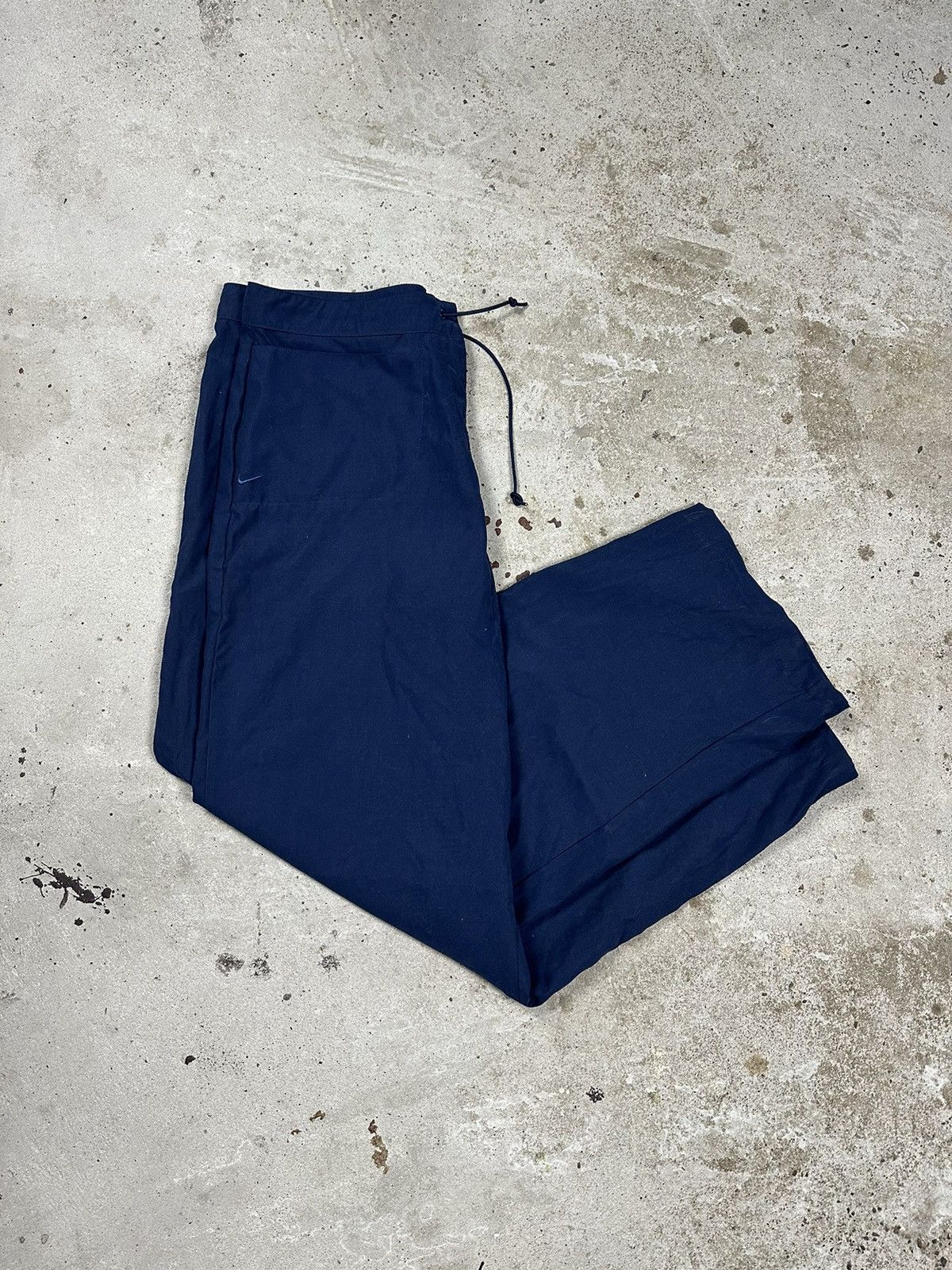 Vintage Y2K Nike Baggy Track Pants Navy Swoosh